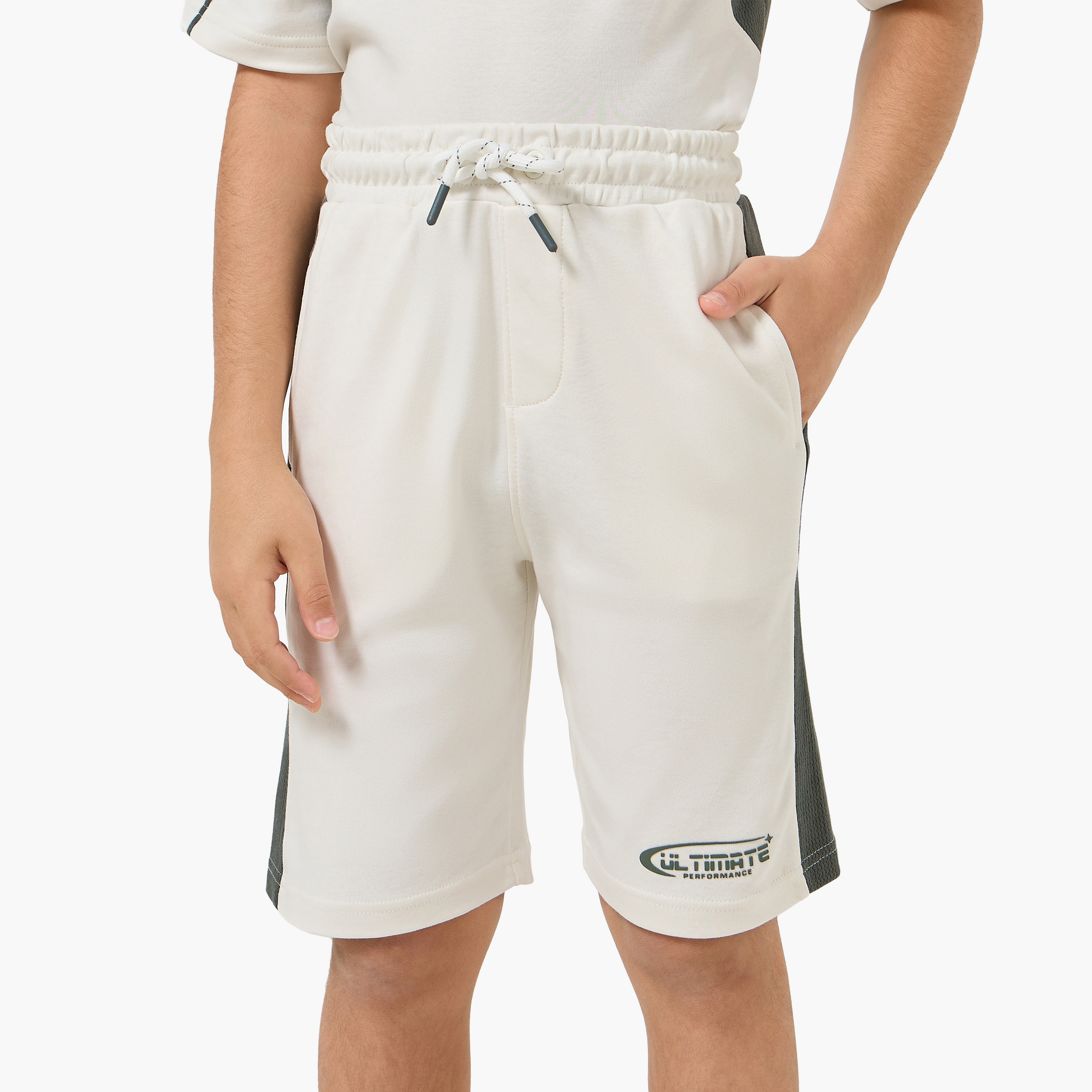 Juniors Crew Neck Short Sleeves T-shirt and Shorts Set with Print-boys-clothing-setsandcoords-image-3