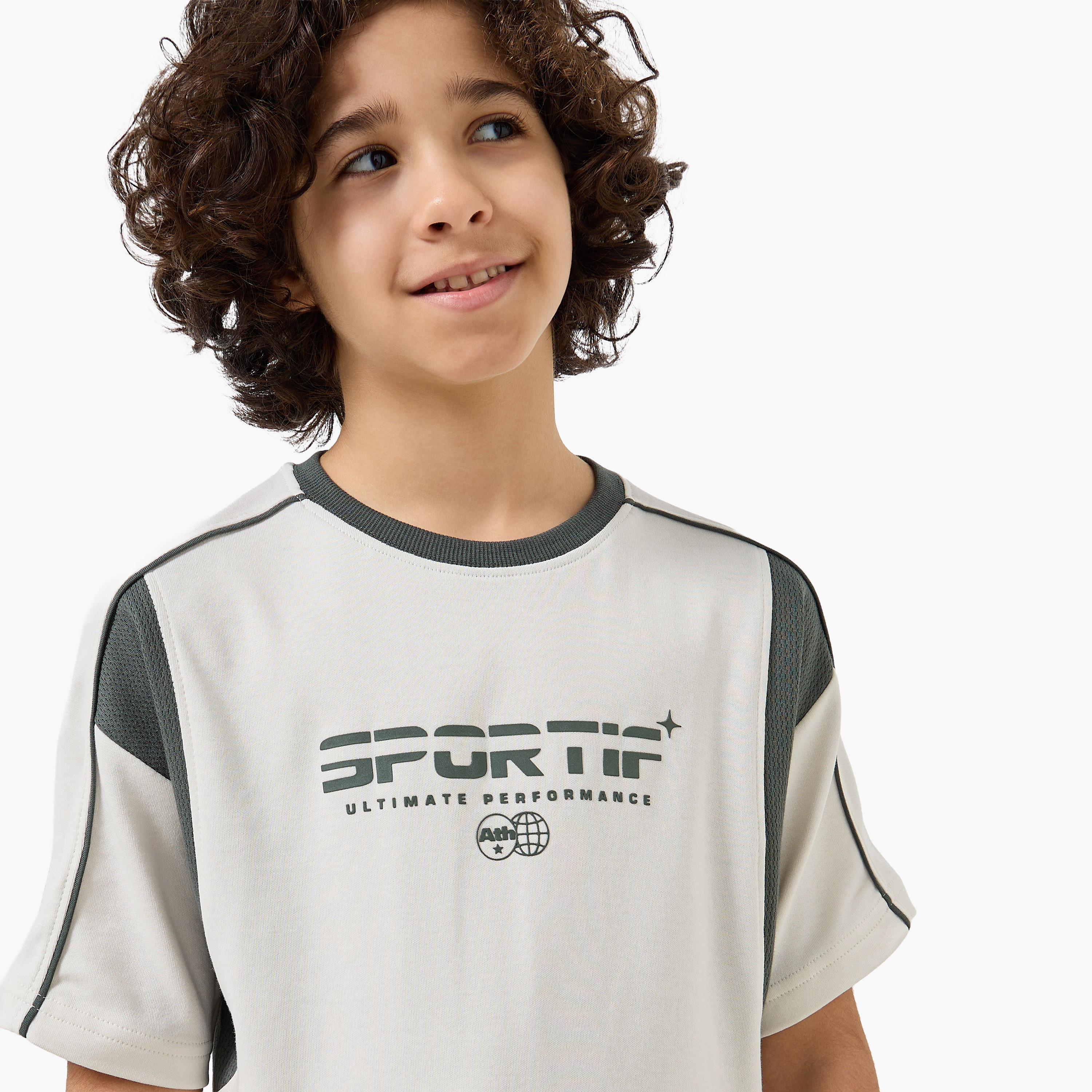 Juniors Crew Neck Short Sleeves T-shirt and Shorts Set with Print-boys-clothing-setsandcoords-image-5