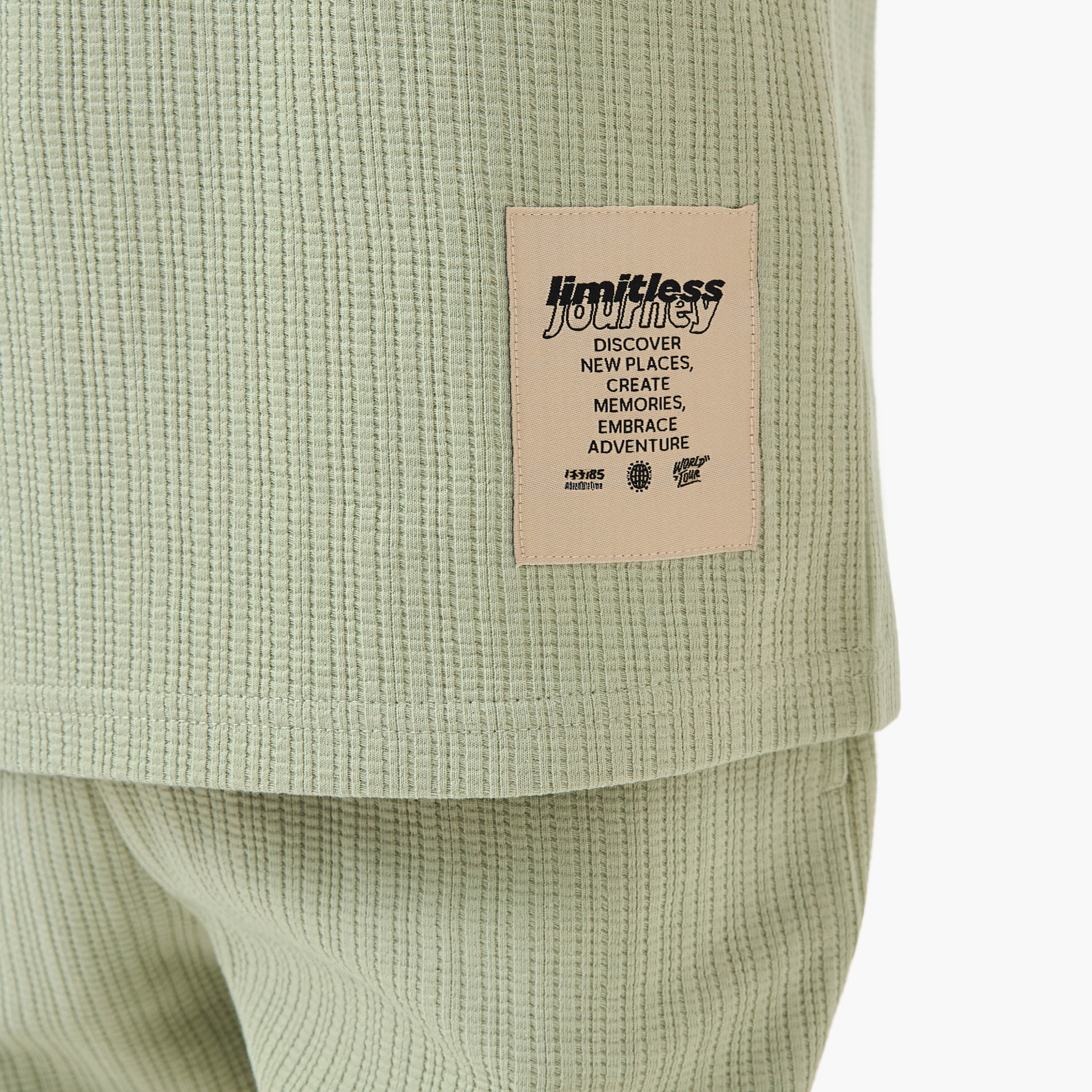 Juniors Crew Neck Short Sleeve T-shirt and Shorts Set with Drawstring Closure-boys-clothing-setsandcoords-image-6