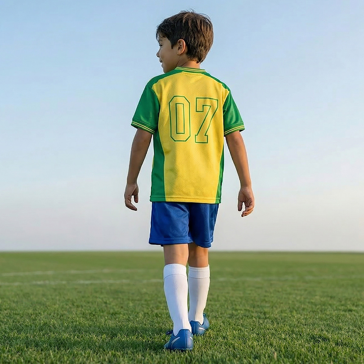 Juniors V-neck Short Sleeves T-shirt and Shorts Set with Brazil Print-boys-clothing-sportswear-sets-image-3