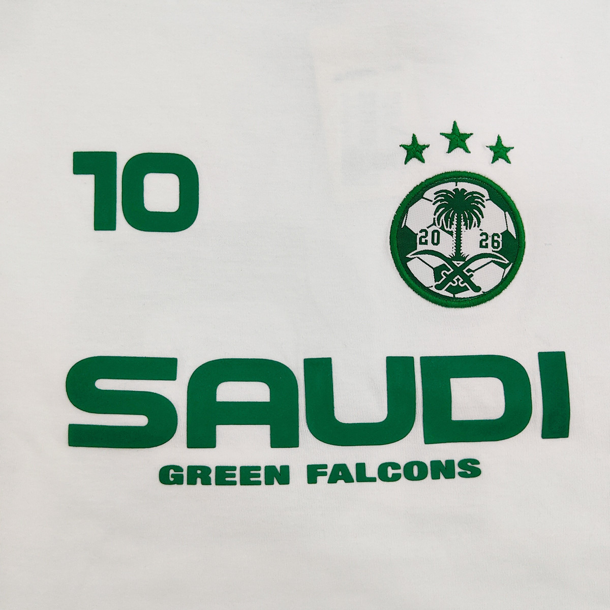Juniors Crew Neck Short Sleeves T-shirt and Shorts Set with Saudi Arabia Print-boys-clothing-sportswear-sets-image-5