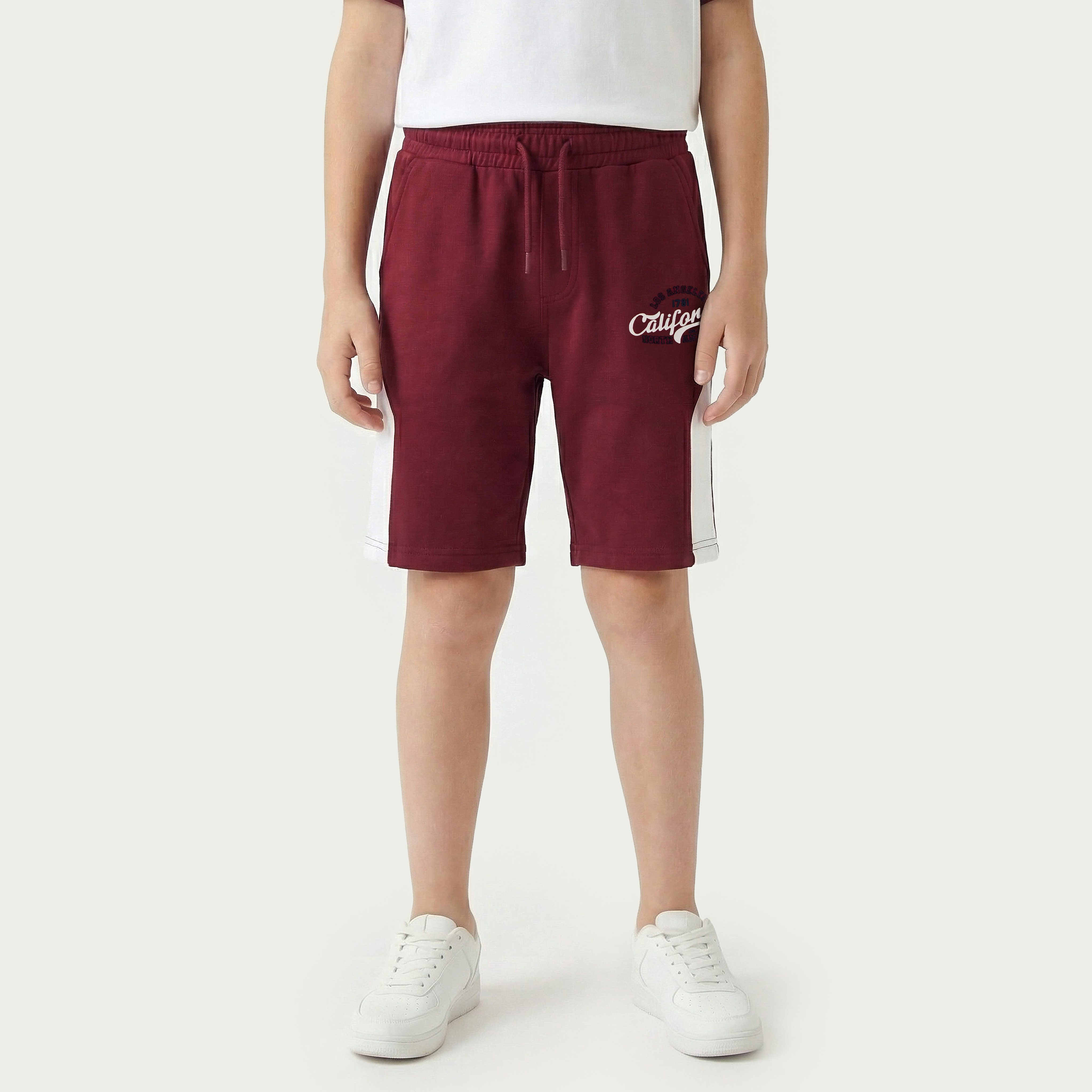 Juniors Crew Neck Short Sleeves T-shirt and Shorts Set with Varsity Print-boys-clothing-setsandcoords-image-3