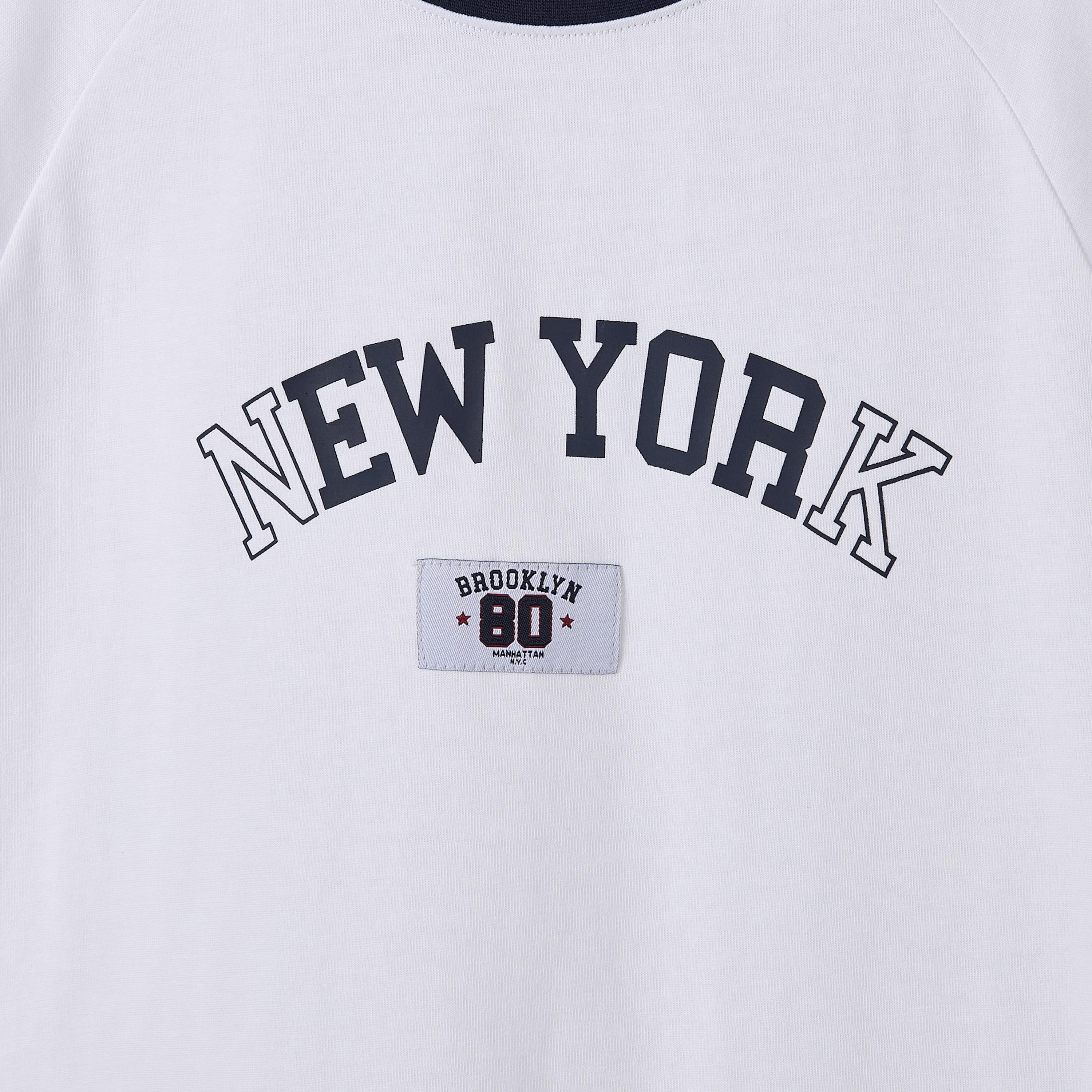 Juniors Crew Neck Short Sleeves T-shirt and Shorts Set with New York Print-boys-clothing-setsandcoords-image-6