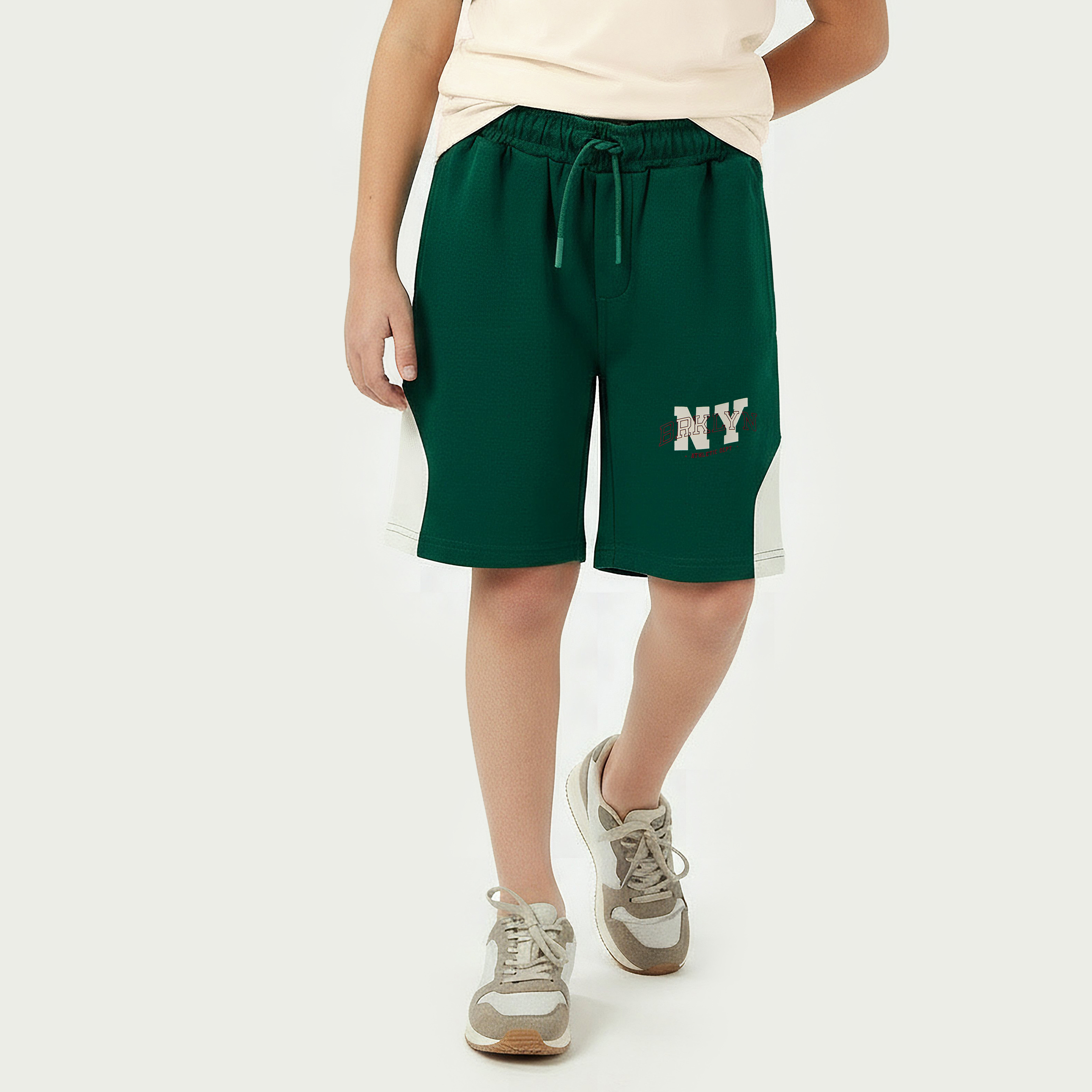 Juniors Crew Neck Short Sleeves T-shirt and Shorts Set with Brooklyn Print-boys-clothing-setsandcoords-image-4
