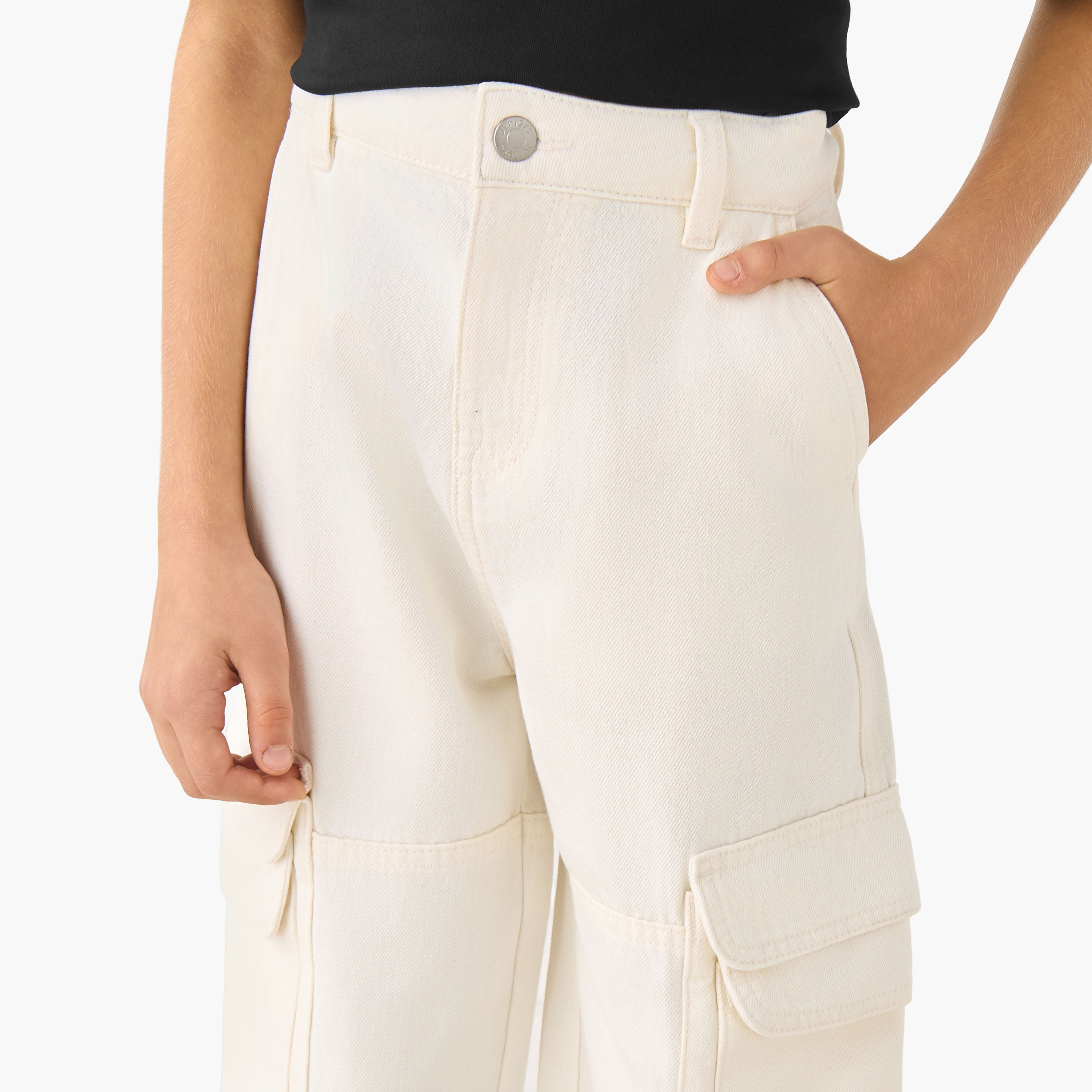 Juniors Cargo Pants with Button Waist-boys-clothing-bottoms-trousers-image-4