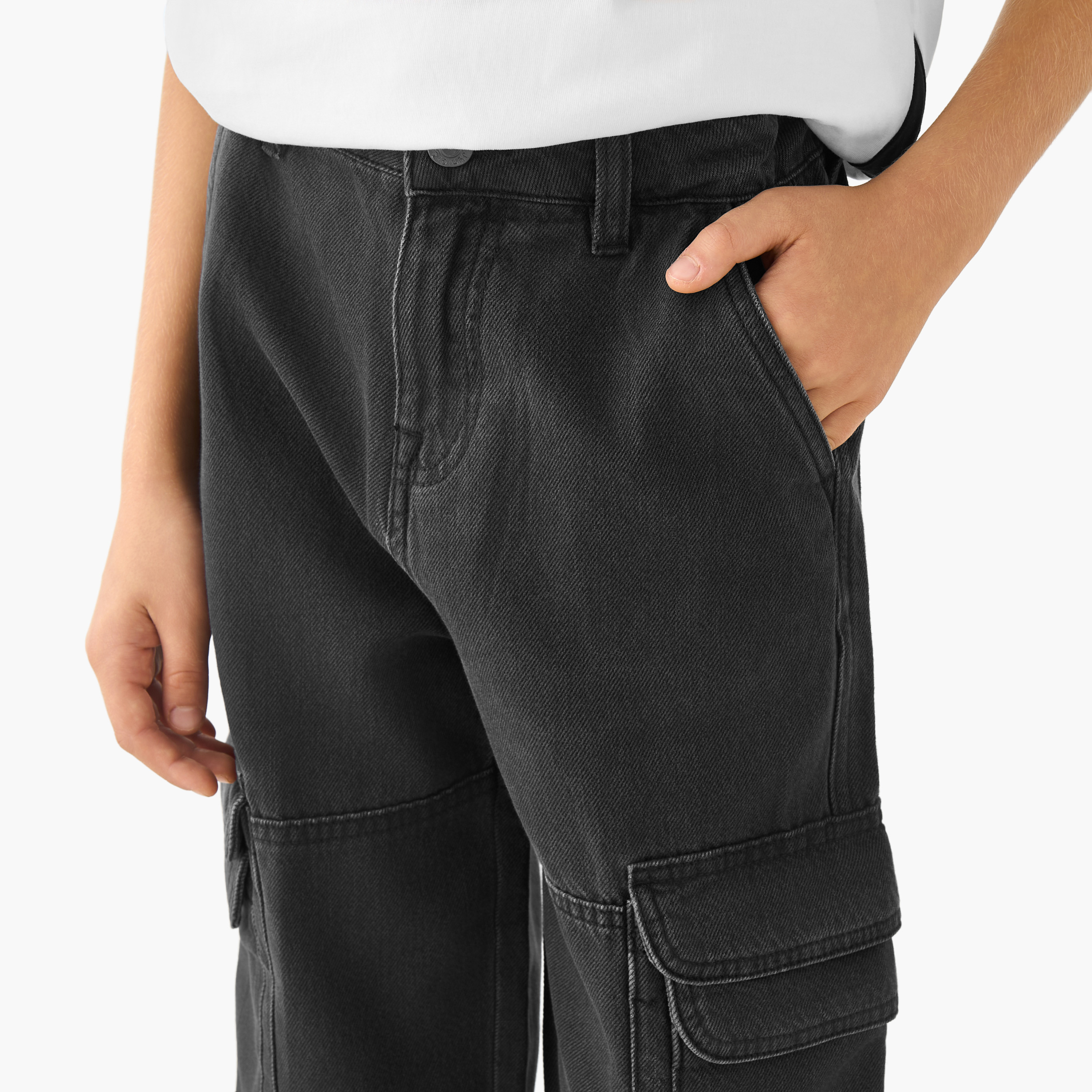 Juniors Mid-Rise Cargo Jeans with Pockets-boys-clothing-bottoms-jeans-image-4