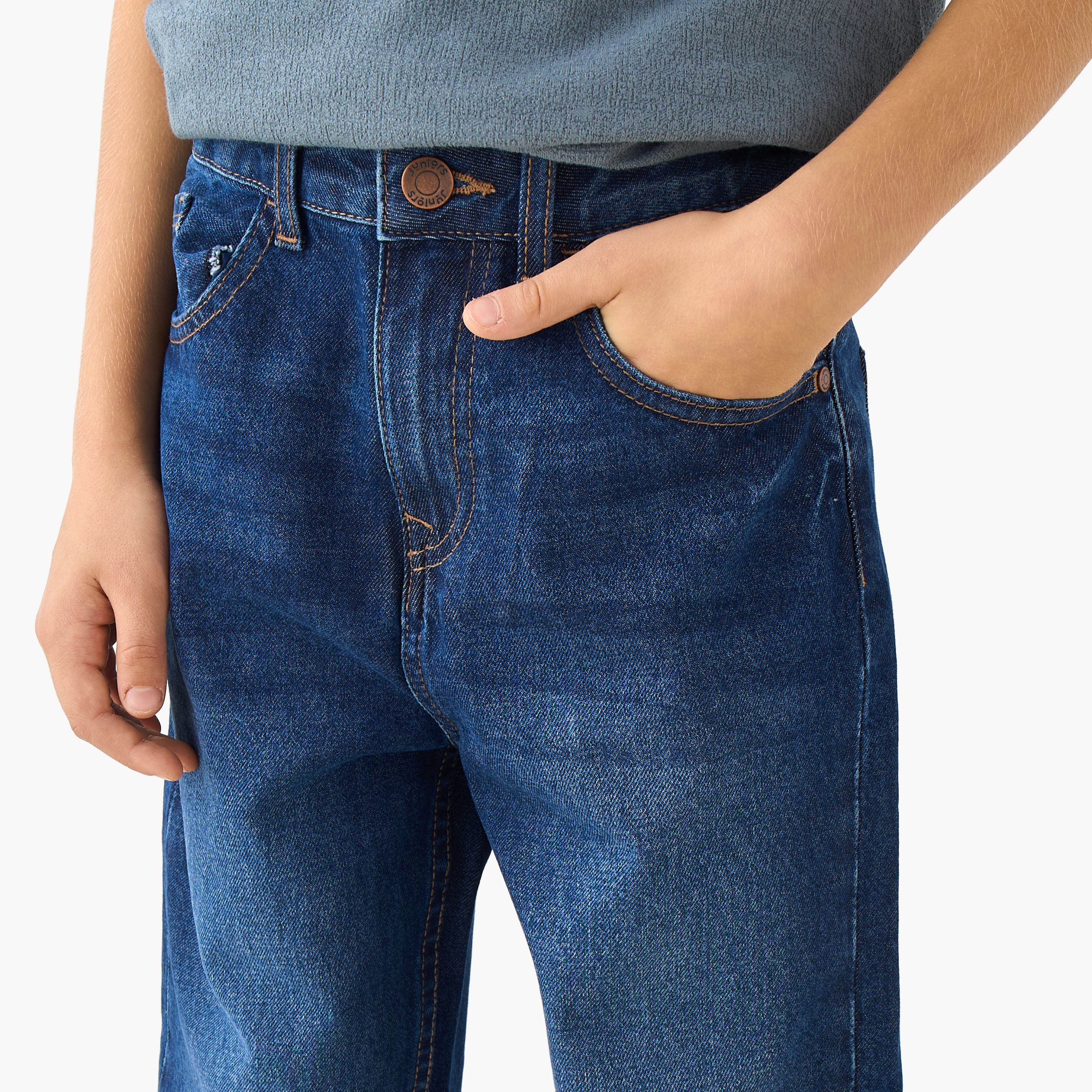 بنطلون جينز بخصر متوسط الارتفاع وجيوب من جونيورز-boys-clothing-bottoms-jeans-image-2
