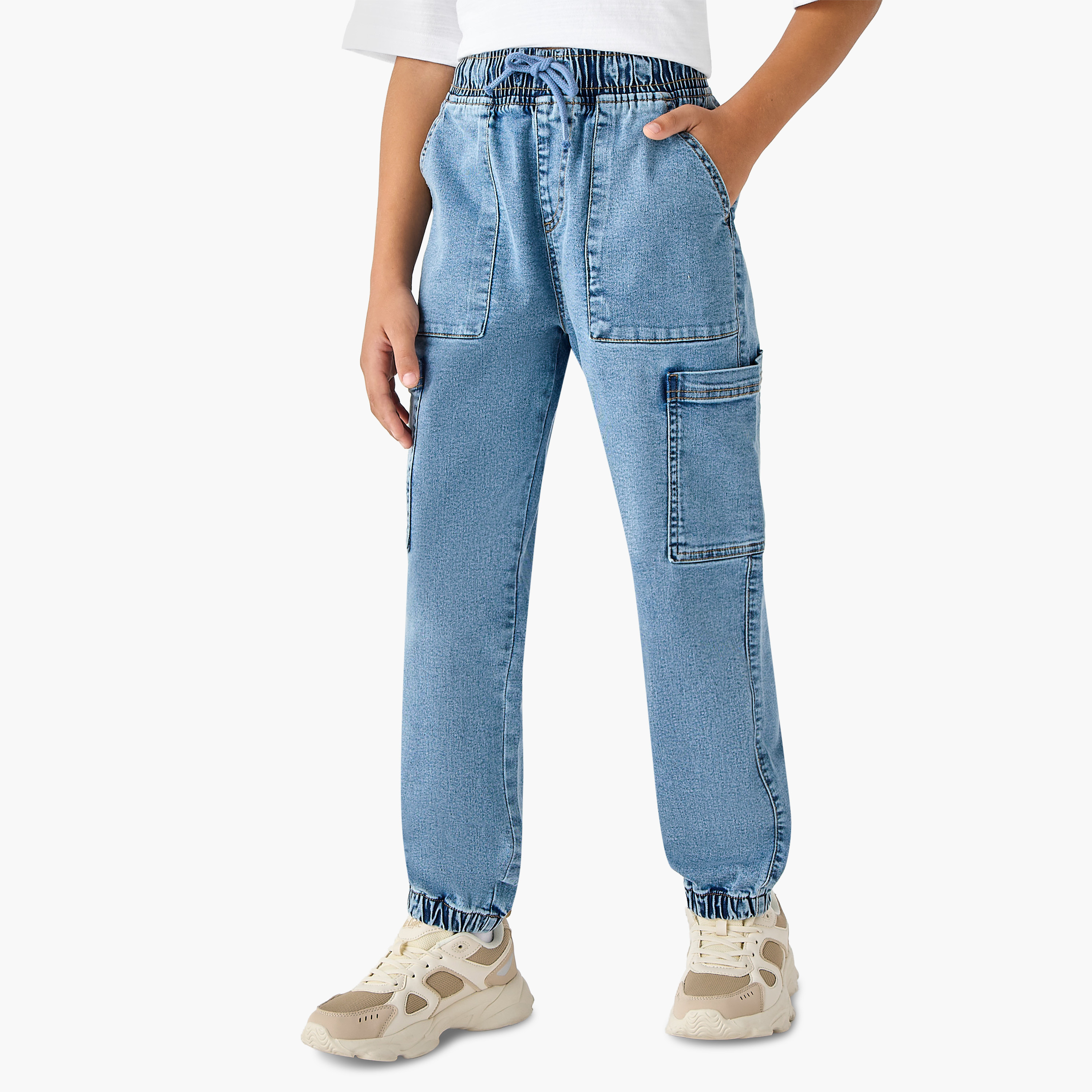 بنطلون جينز رياضي بخصر متوسط الارتفاع وجيوب من جونيورز-boys-clothing-bottoms-jeans-image-5