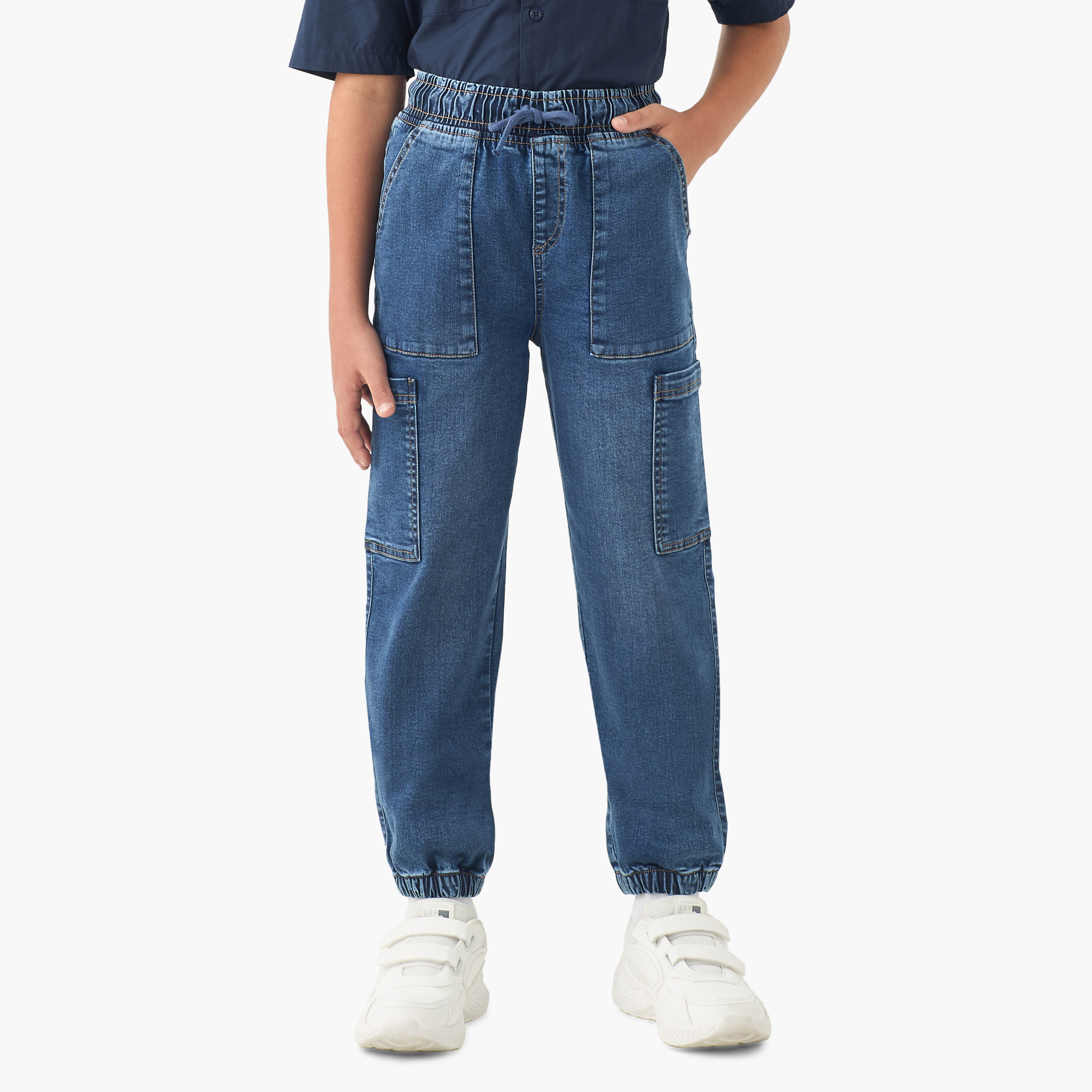 Juniors Jeans with Elasticated Hem-boys-clothing-bottoms-jeans-image-1
