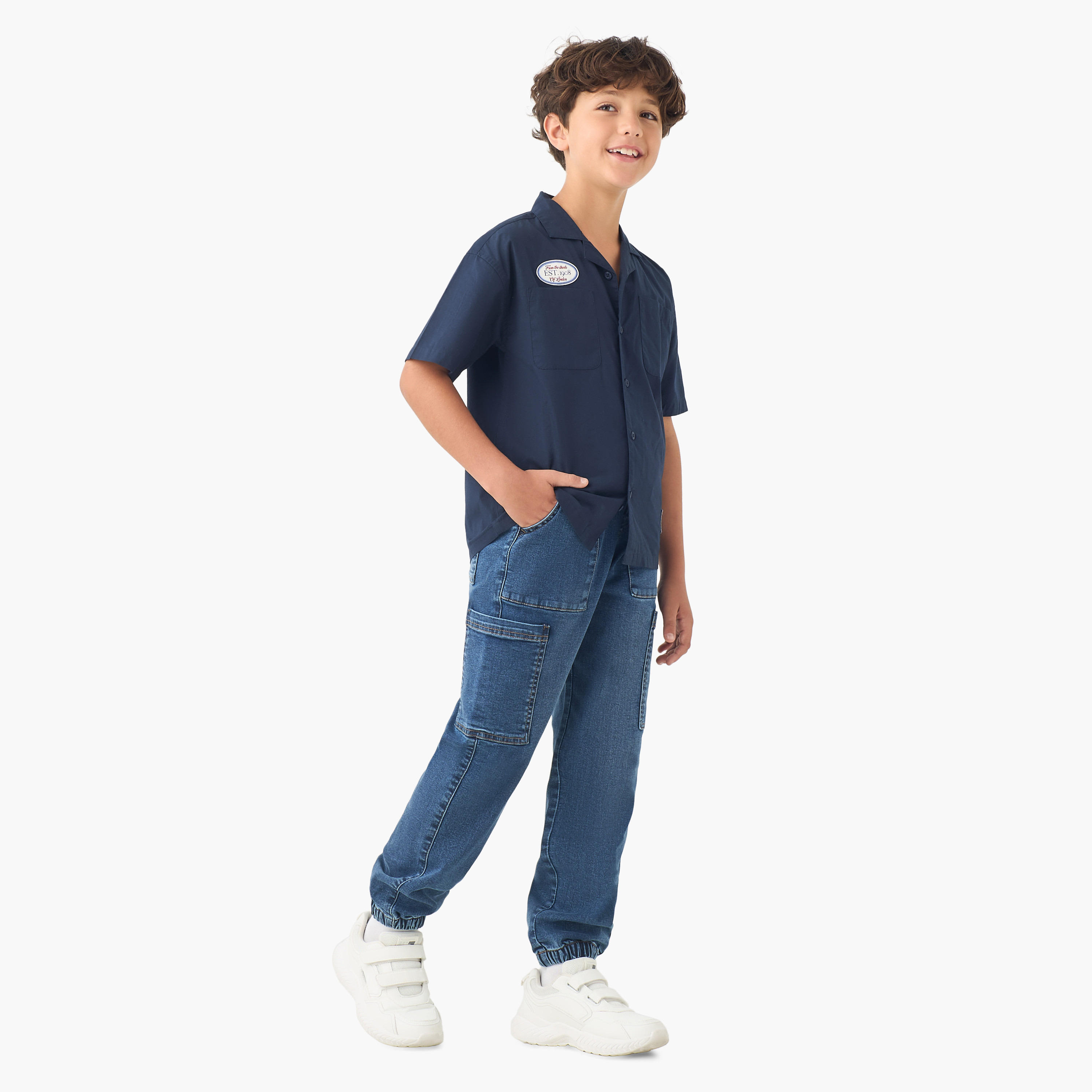 Juniors Jeans with Elasticated Hem-boys-clothing-bottoms-jeans-image-2