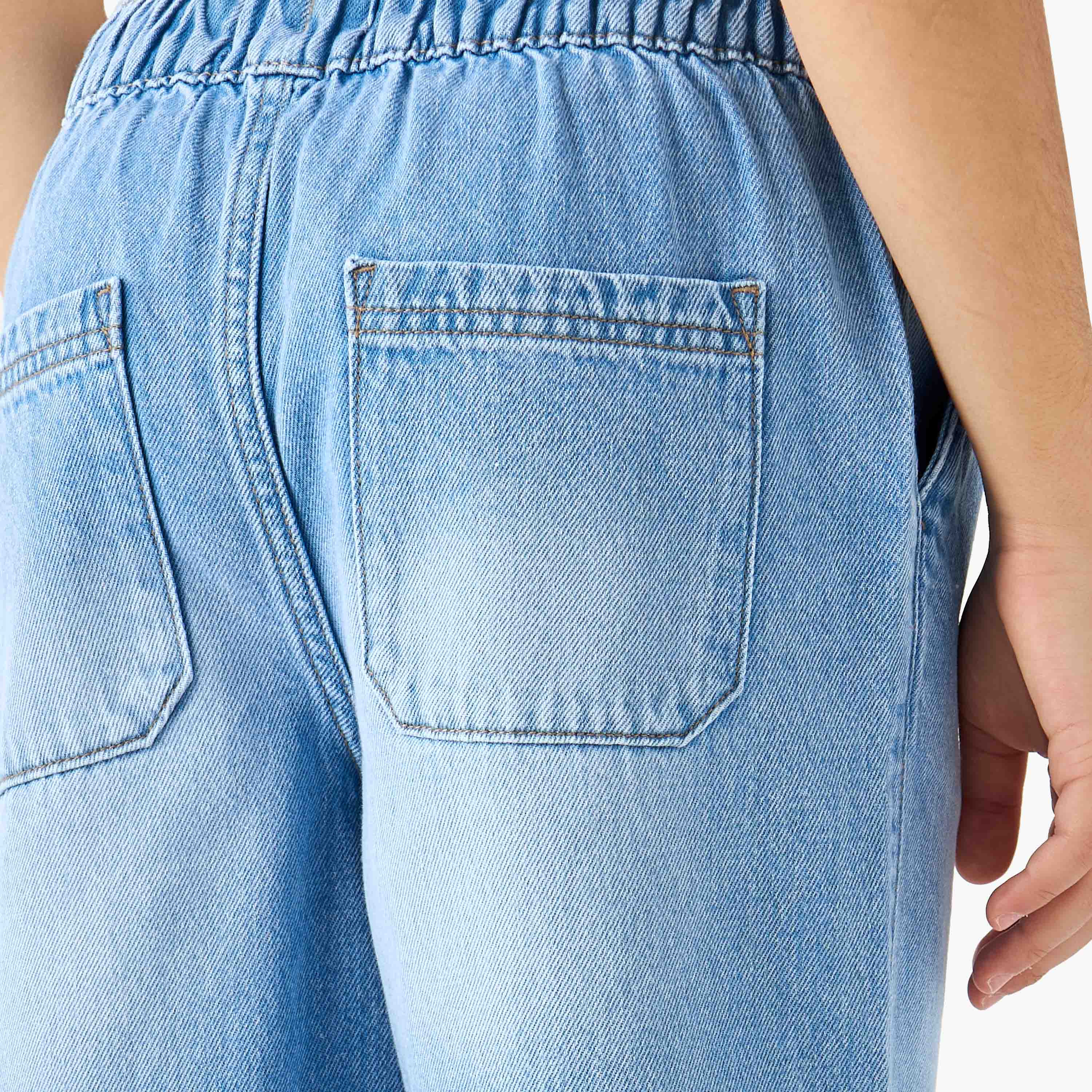 شورت دينم برباط على الخصر وجيوب من جونيورز-boys-clothing-bottoms-shorts-image-1