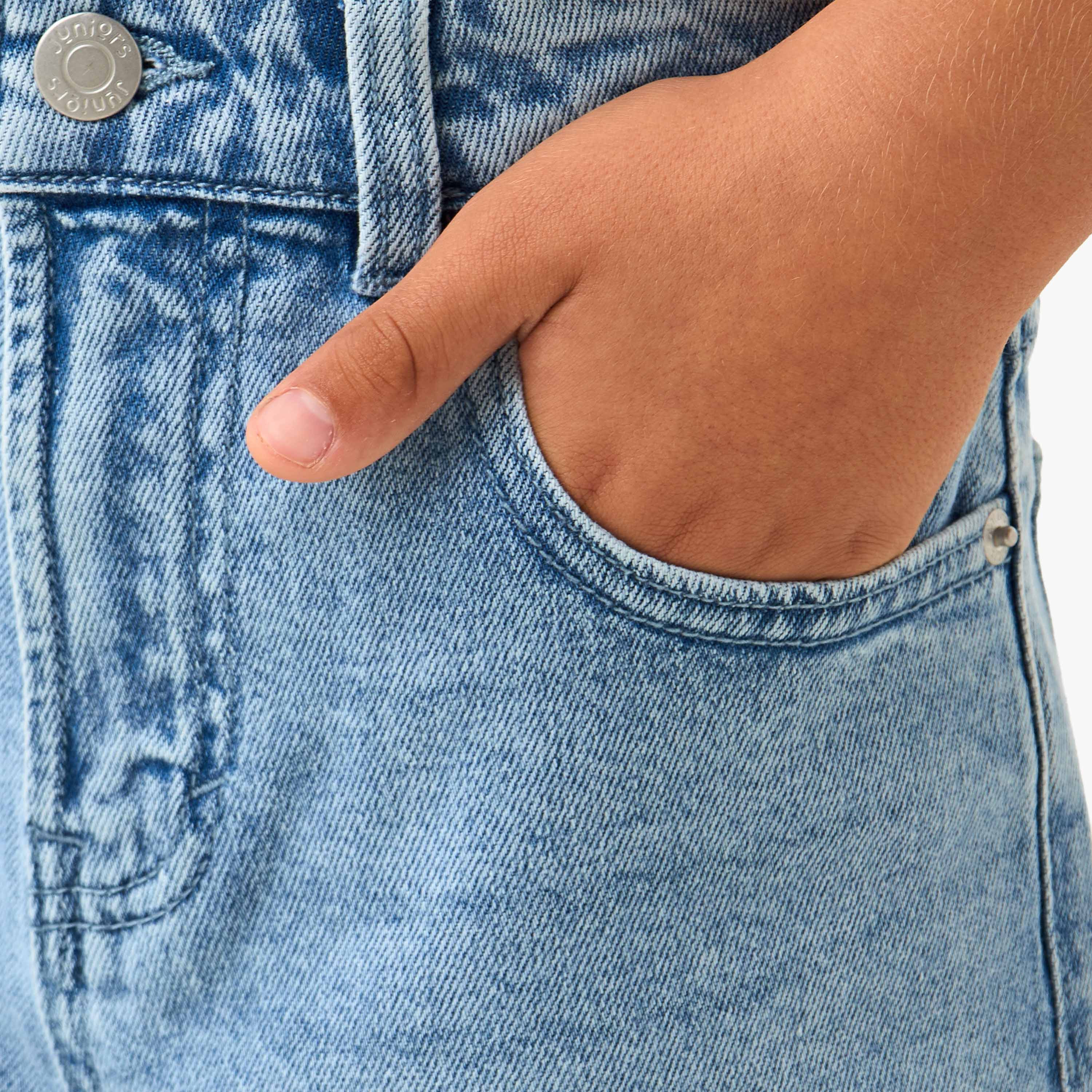 شورت دينم بزر إغلاق وجيوب من جونيورز-boys-clothing-bottoms-shorts-image-4