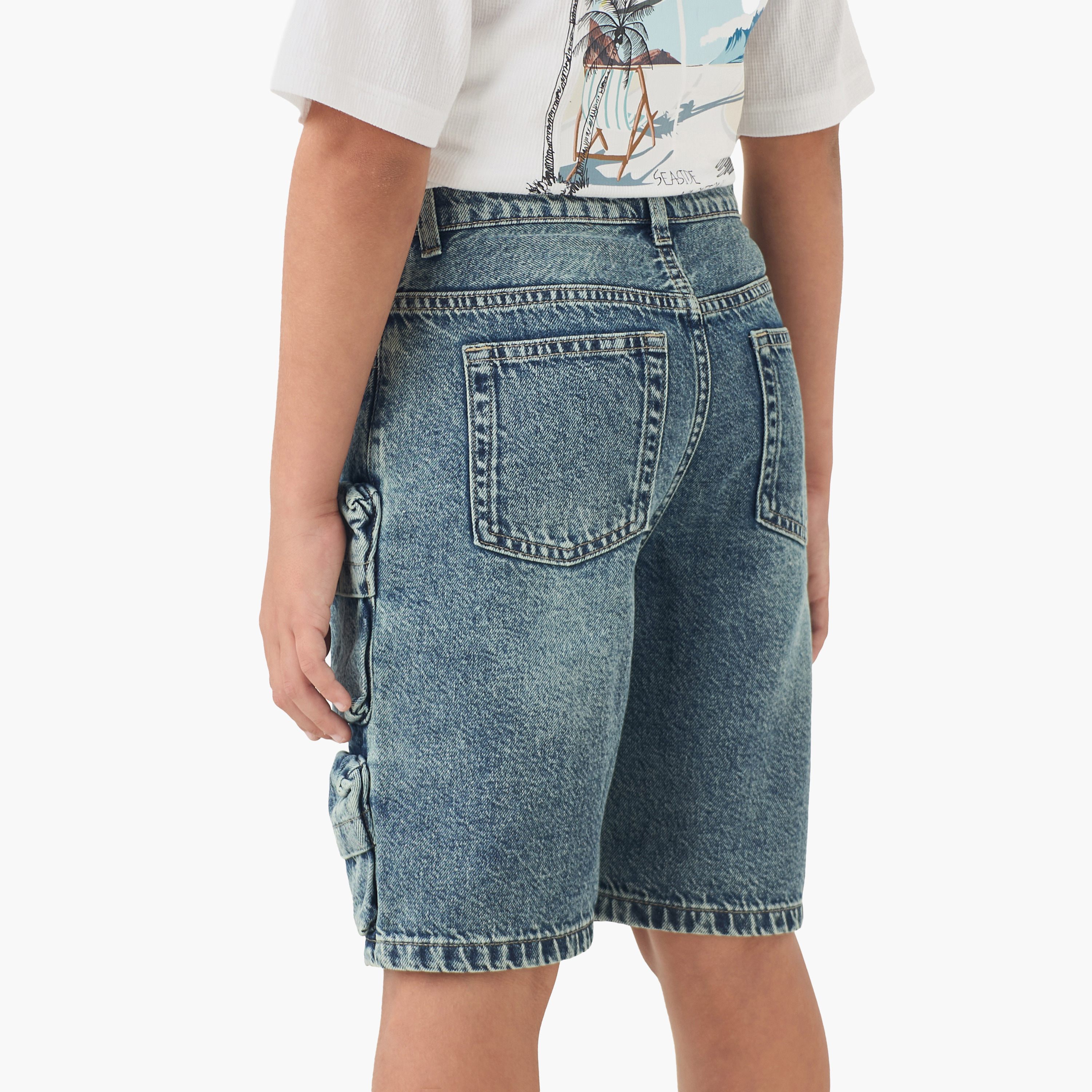 شورت دينم بزر إغلاق وجيوب كارجو من جونيورز-boys-clothing-bottoms-shorts-image-2