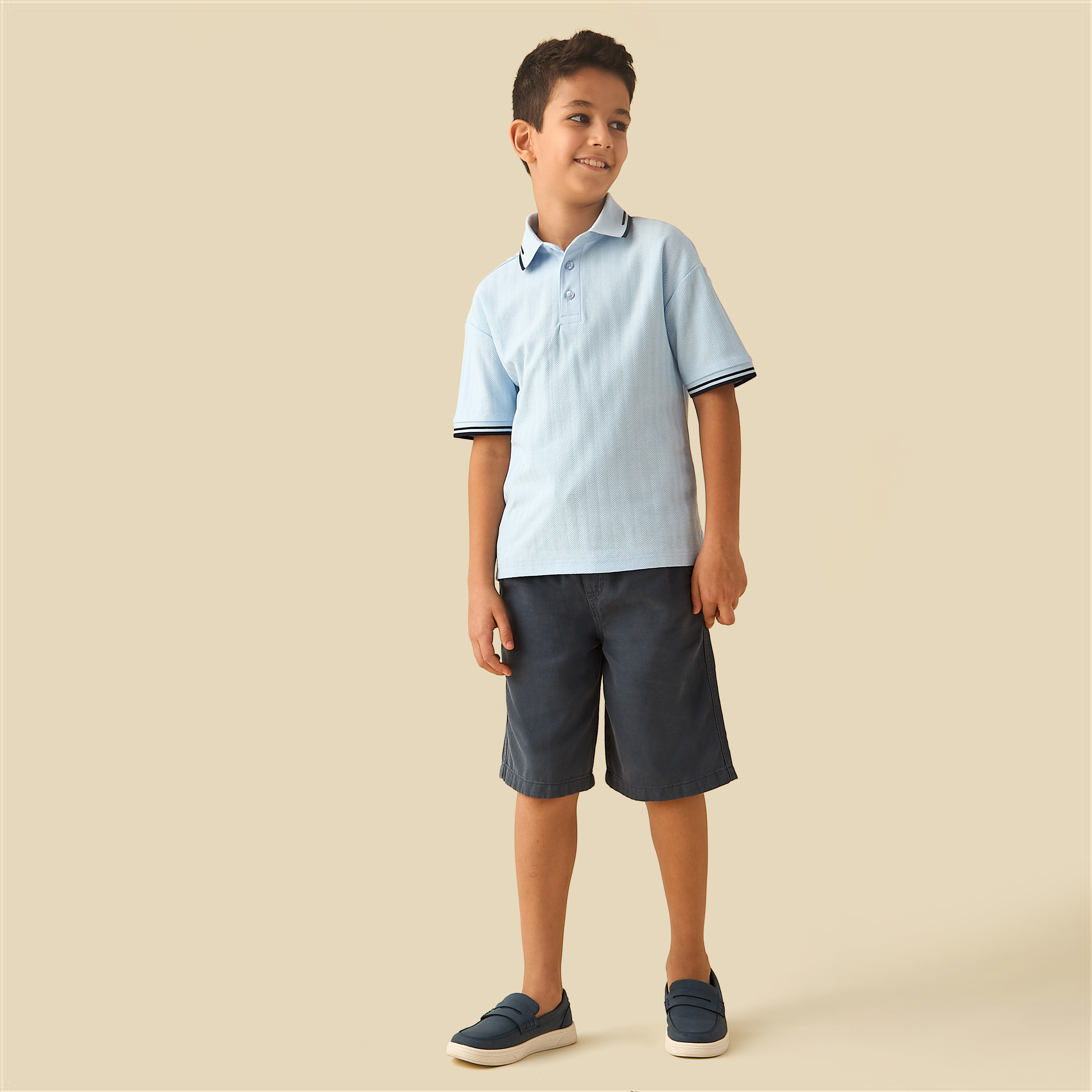 تيشيرت بولو بارز الملمس بأكمام قصيرة من جونيورز-boys-clothing-tshirtsandpolos-image-4