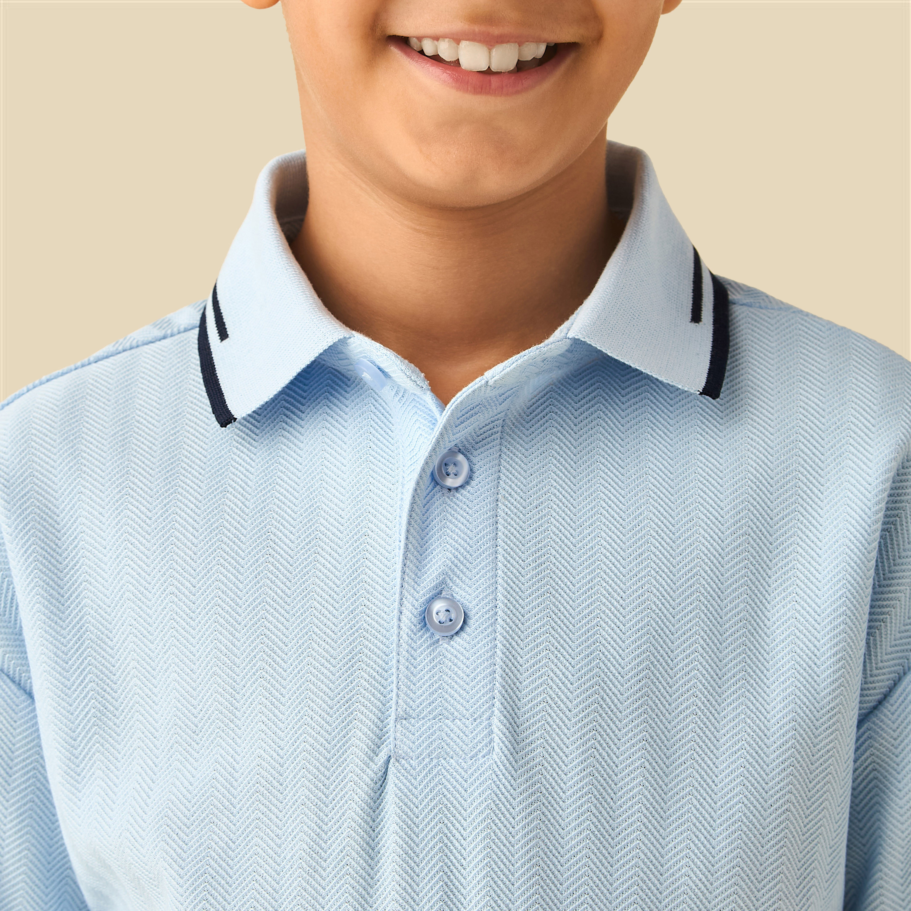 تيشيرت بولو بارز الملمس بأكمام قصيرة من جونيورز-boys-clothing-tshirtsandpolos-image-2