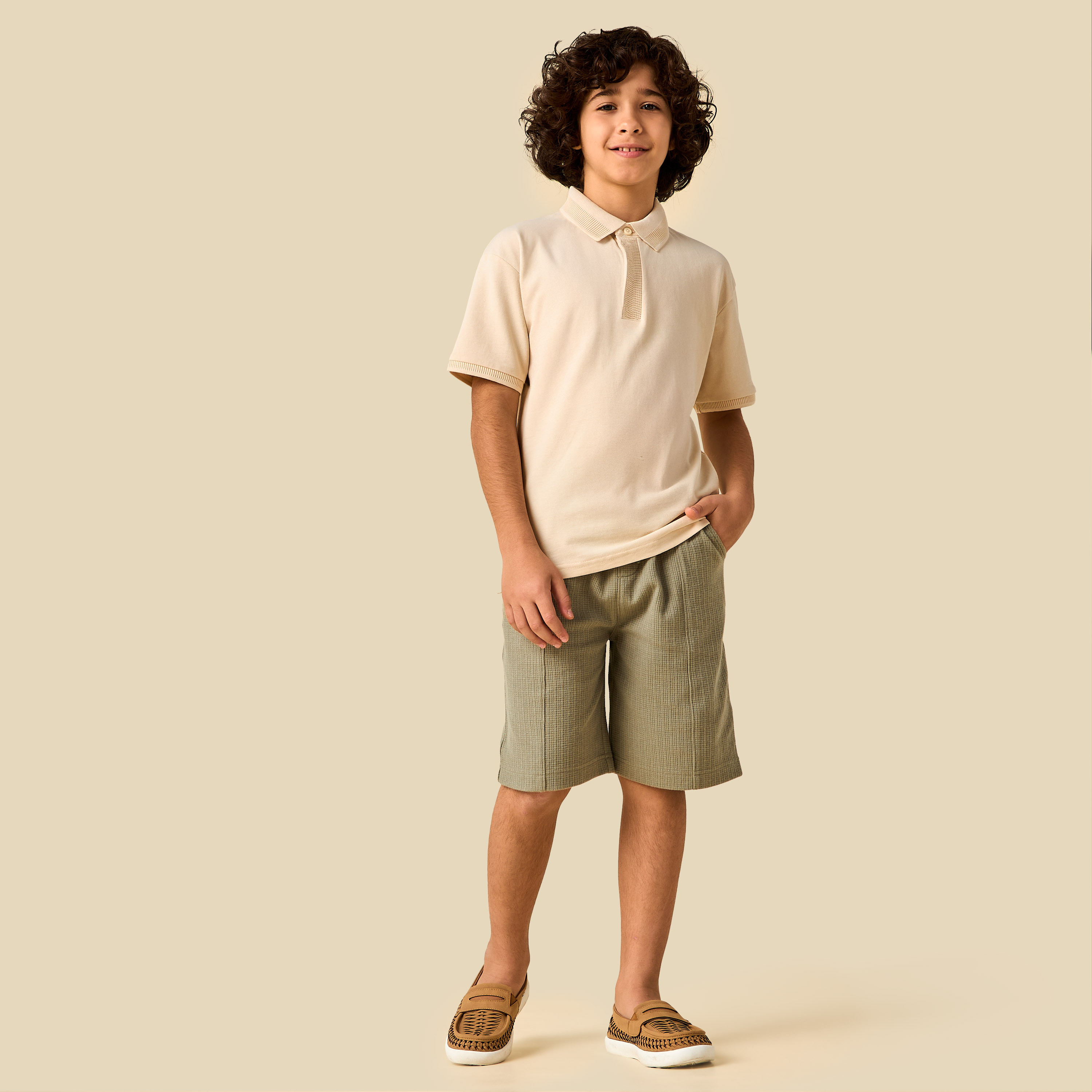 Juniors Collared Short Sleeves Polo T-shirt with Button Placket-boys-clothing-tshirtsandpolos-image-2