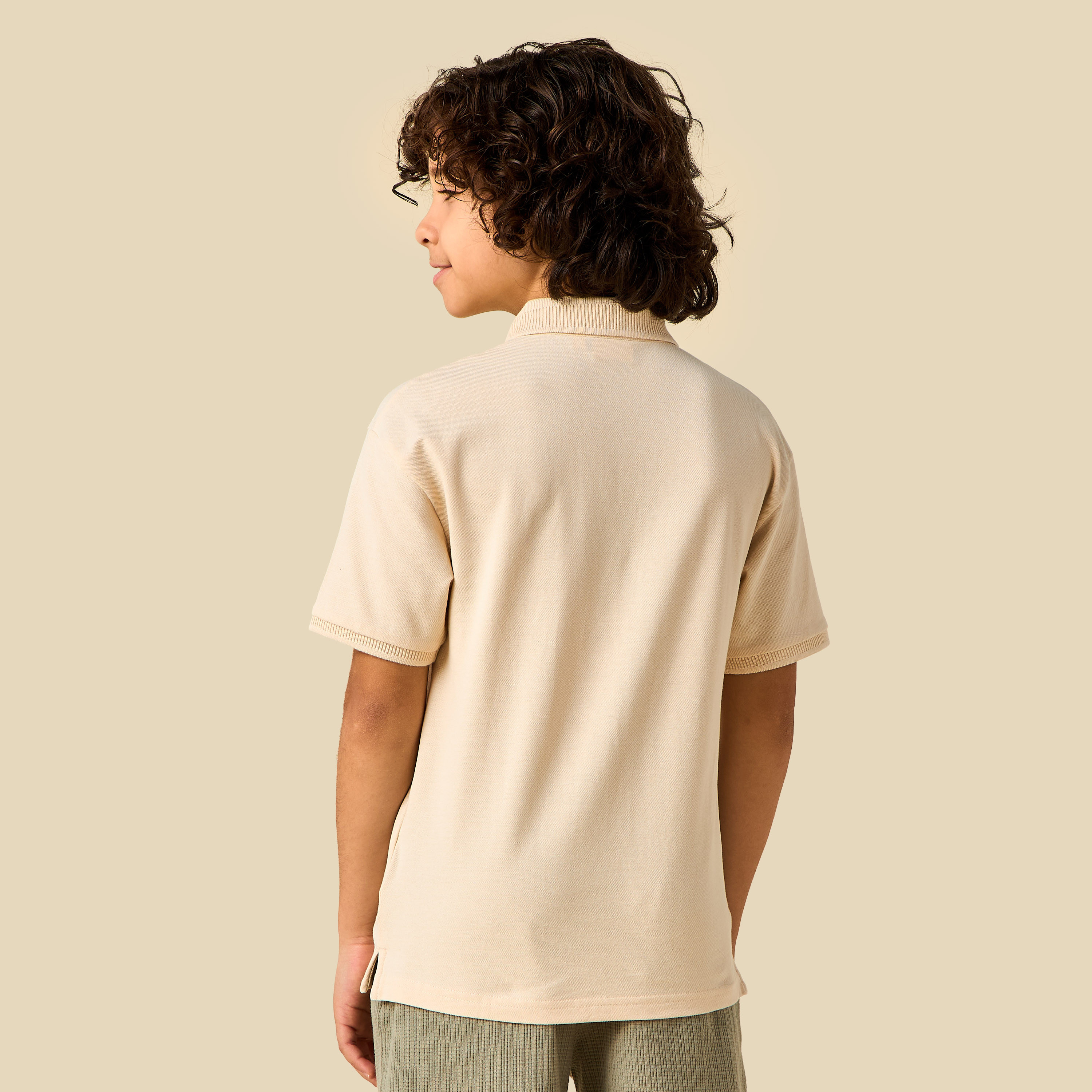 Juniors Collared Short Sleeves Polo T-shirt with Button Placket-boys-clothing-tshirtsandpolos-image-3