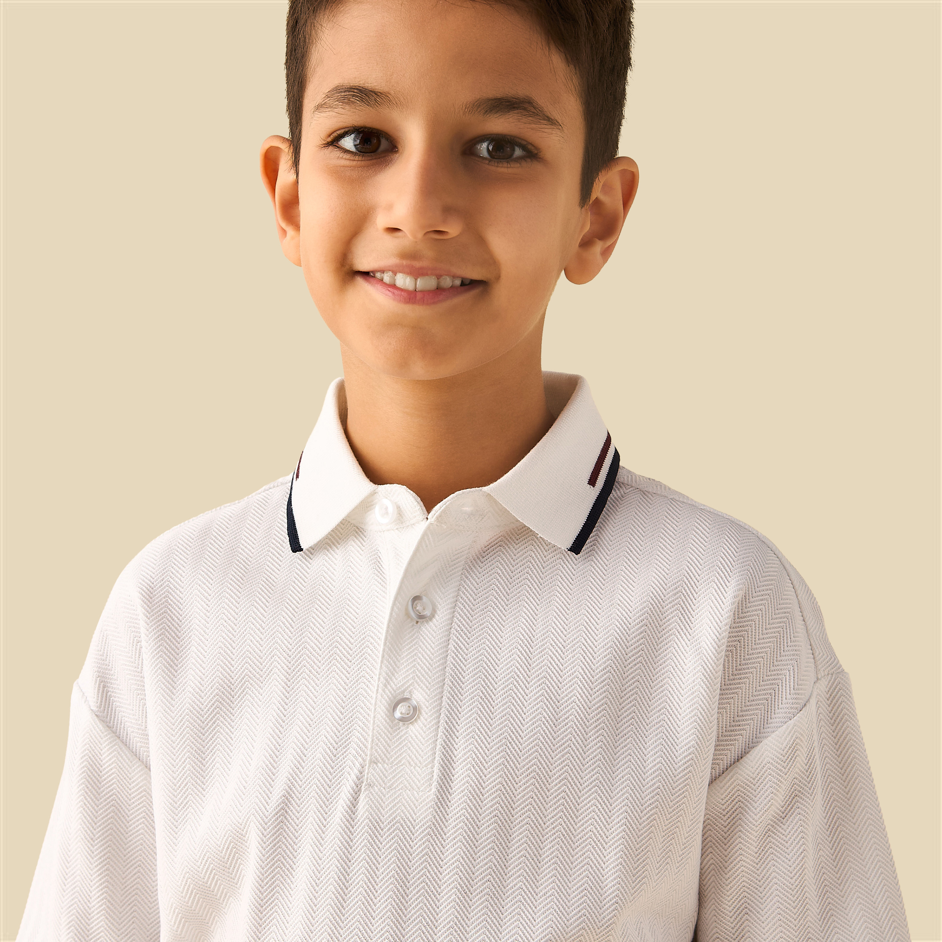 Juniors Collared Short Sleeves Polo T-shirt with Textured Design-boys-clothing-tshirtsandpolos-image-4