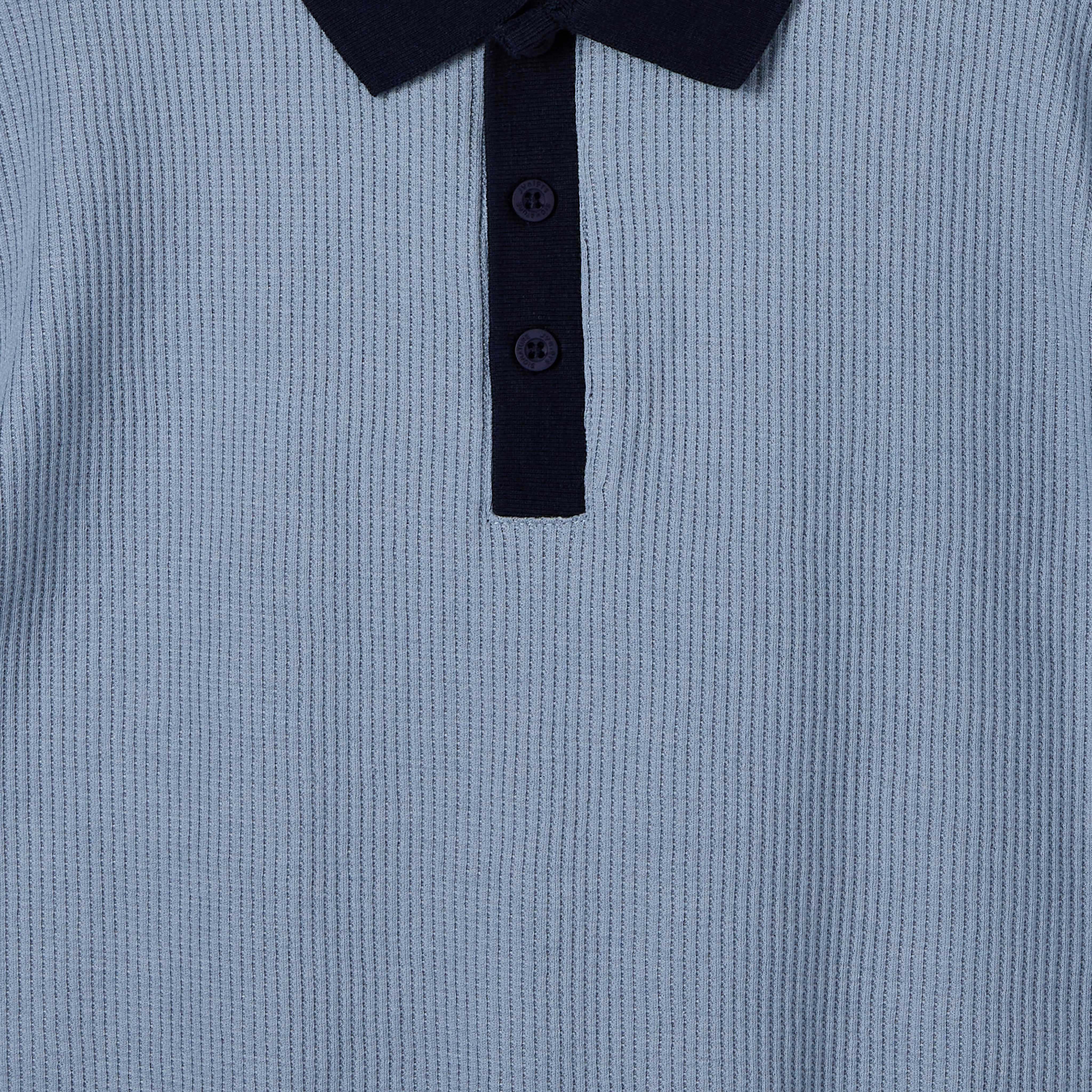 Juniors Collared Short Sleeves Polo T-shirt with Textured Design-boys-clothing-tshirtsandpolos-image-4