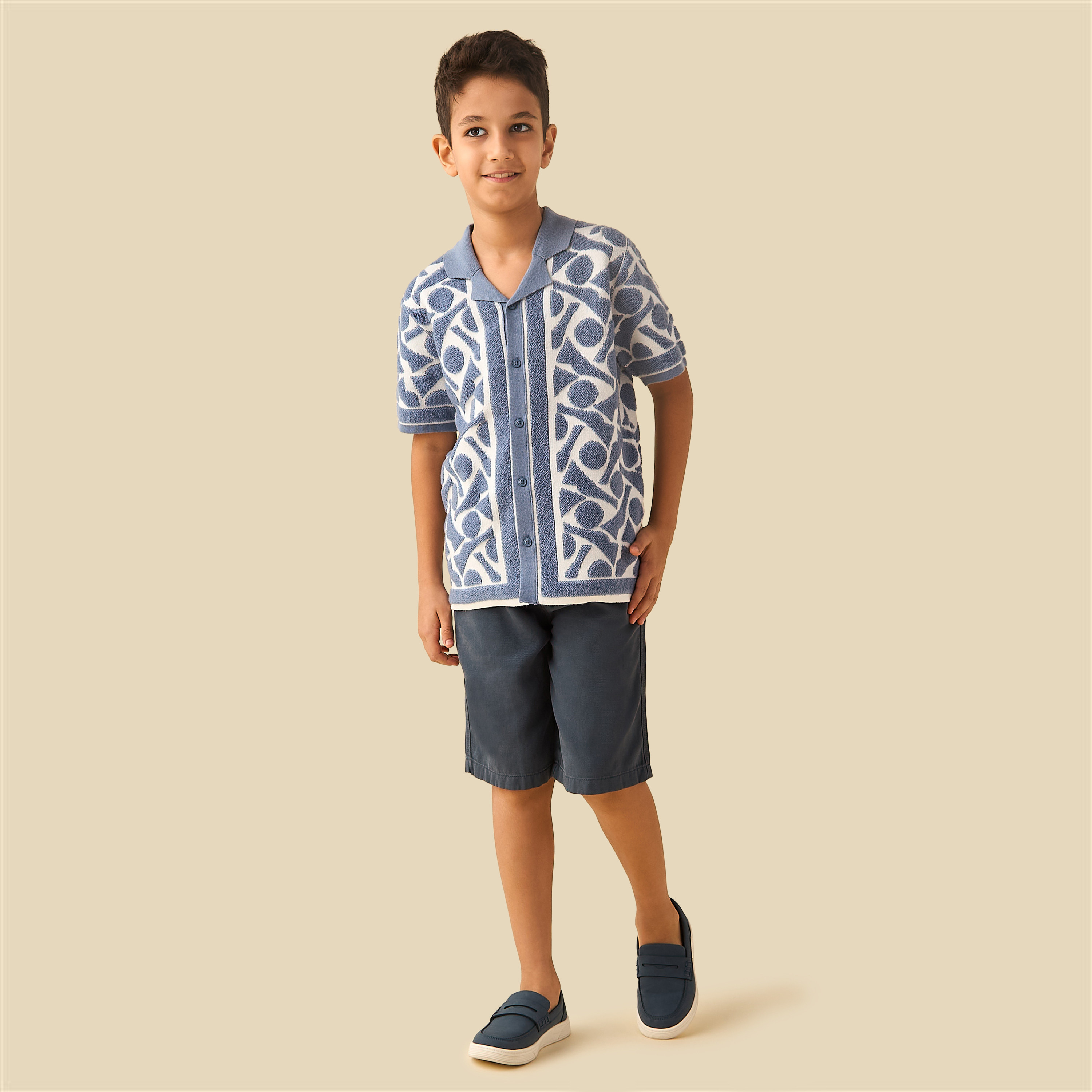Juniors Short Sleeves Shirt with Abstract Print-boys-clothing-shirts-image-2