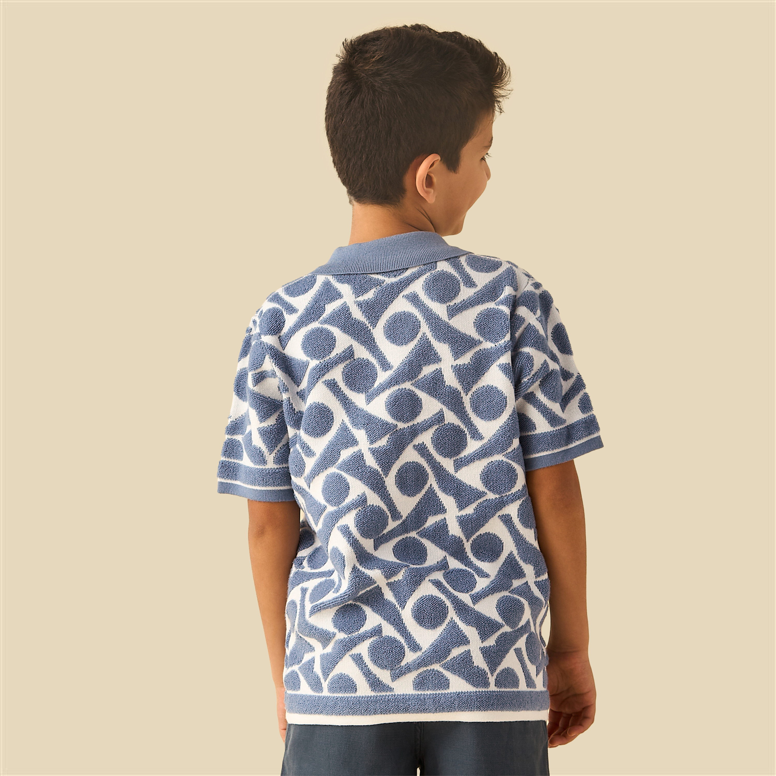 Juniors Short Sleeves Shirt with Abstract Print-boys-clothing-shirts-image-3