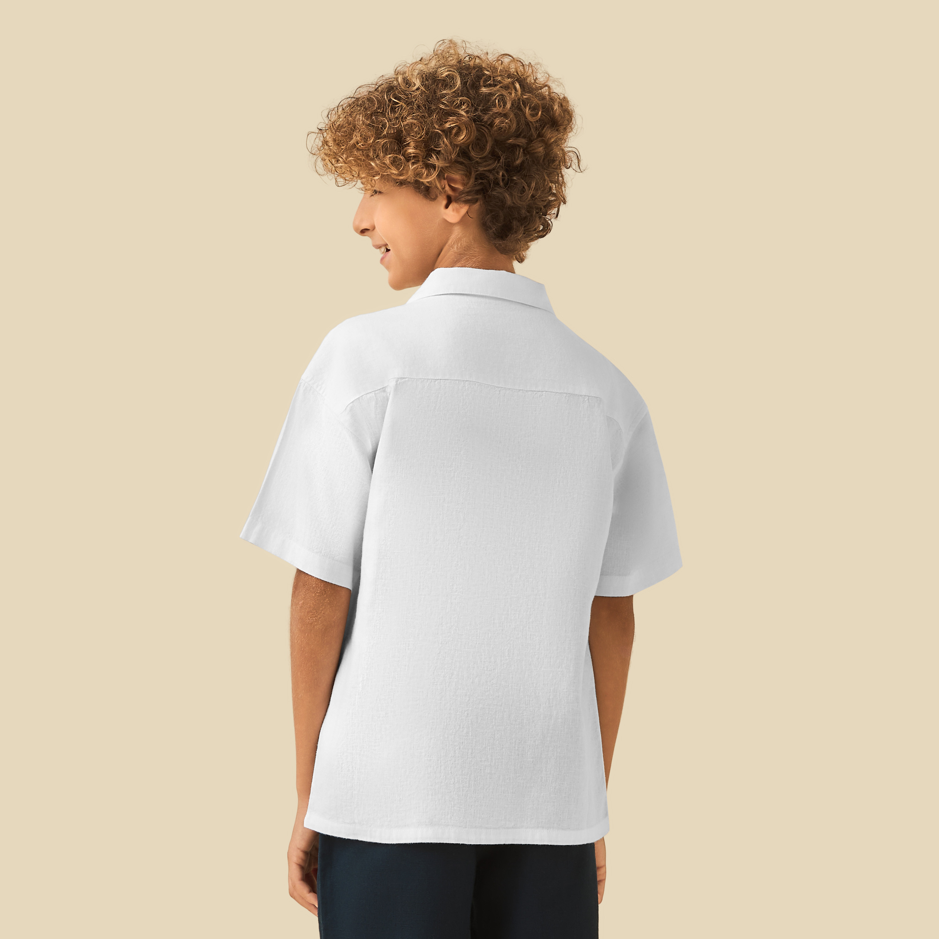 Juniors Short Sleeves Shirt with Floral Print-boys-clothing-shirts-image-3