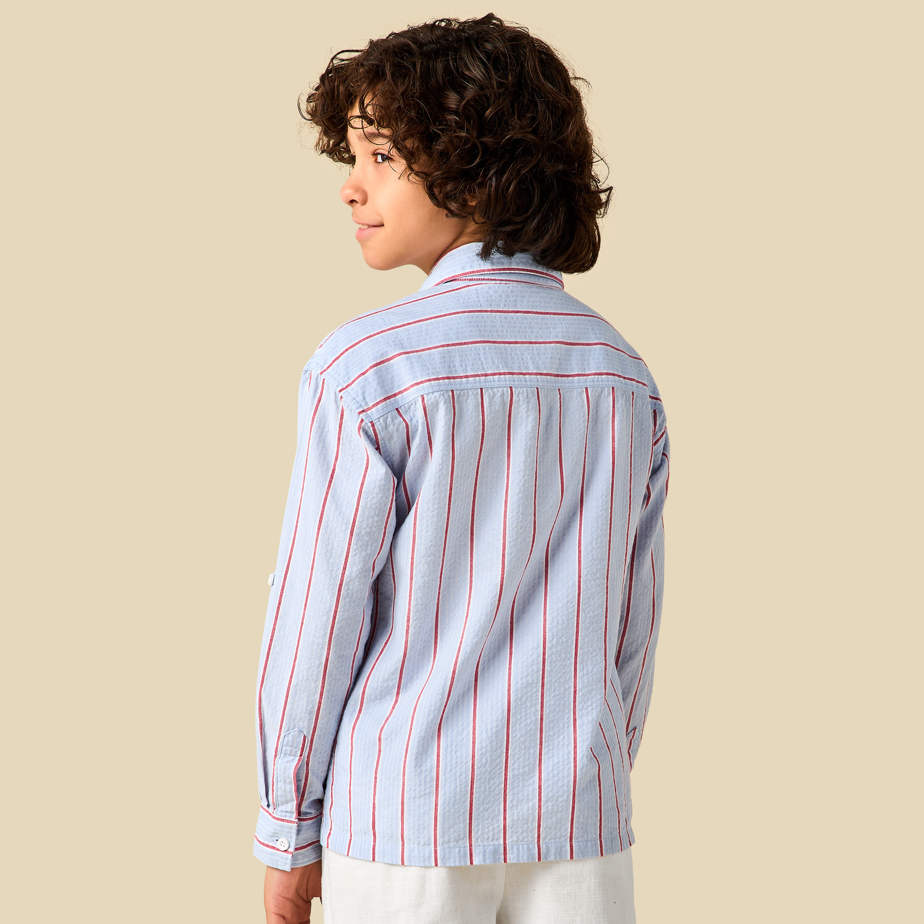 Juniors Long Sleeves Shirt with Stripes-boys-clothing-shirts-image-4