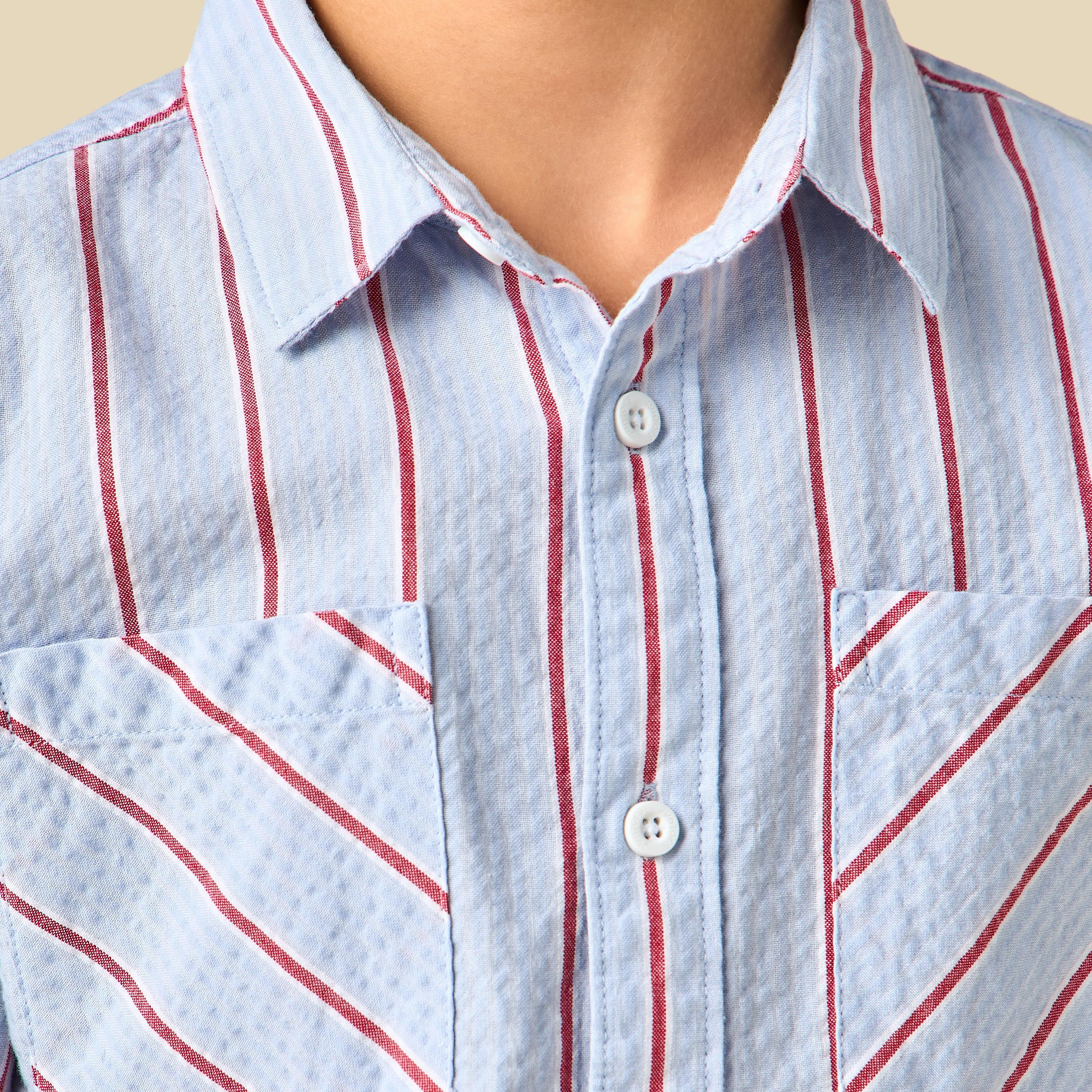 Juniors Long Sleeves Shirt with Stripes-boys-clothing-shirts-image-5