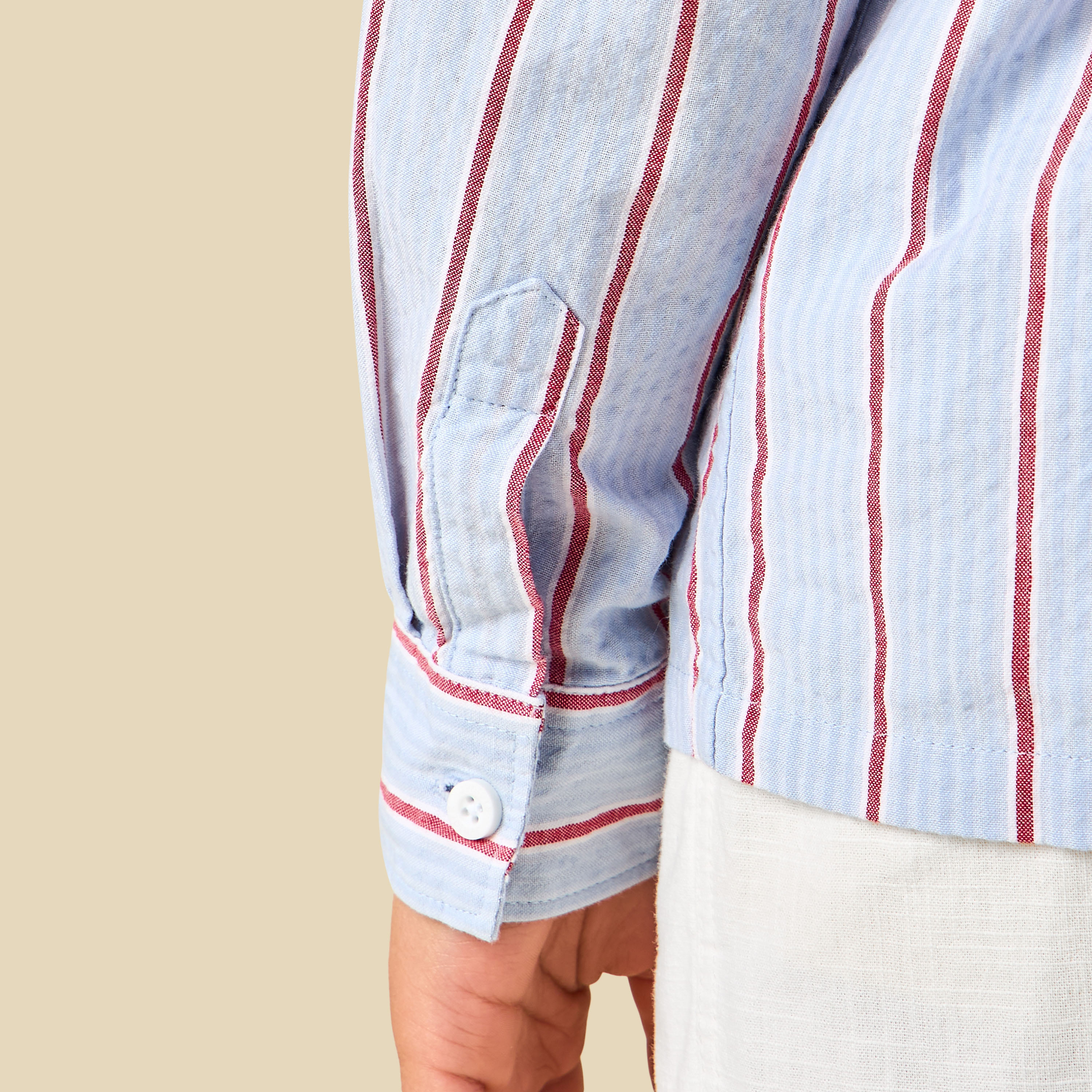 Juniors Long Sleeves Shirt with Stripes-boys-clothing-shirts-image-6