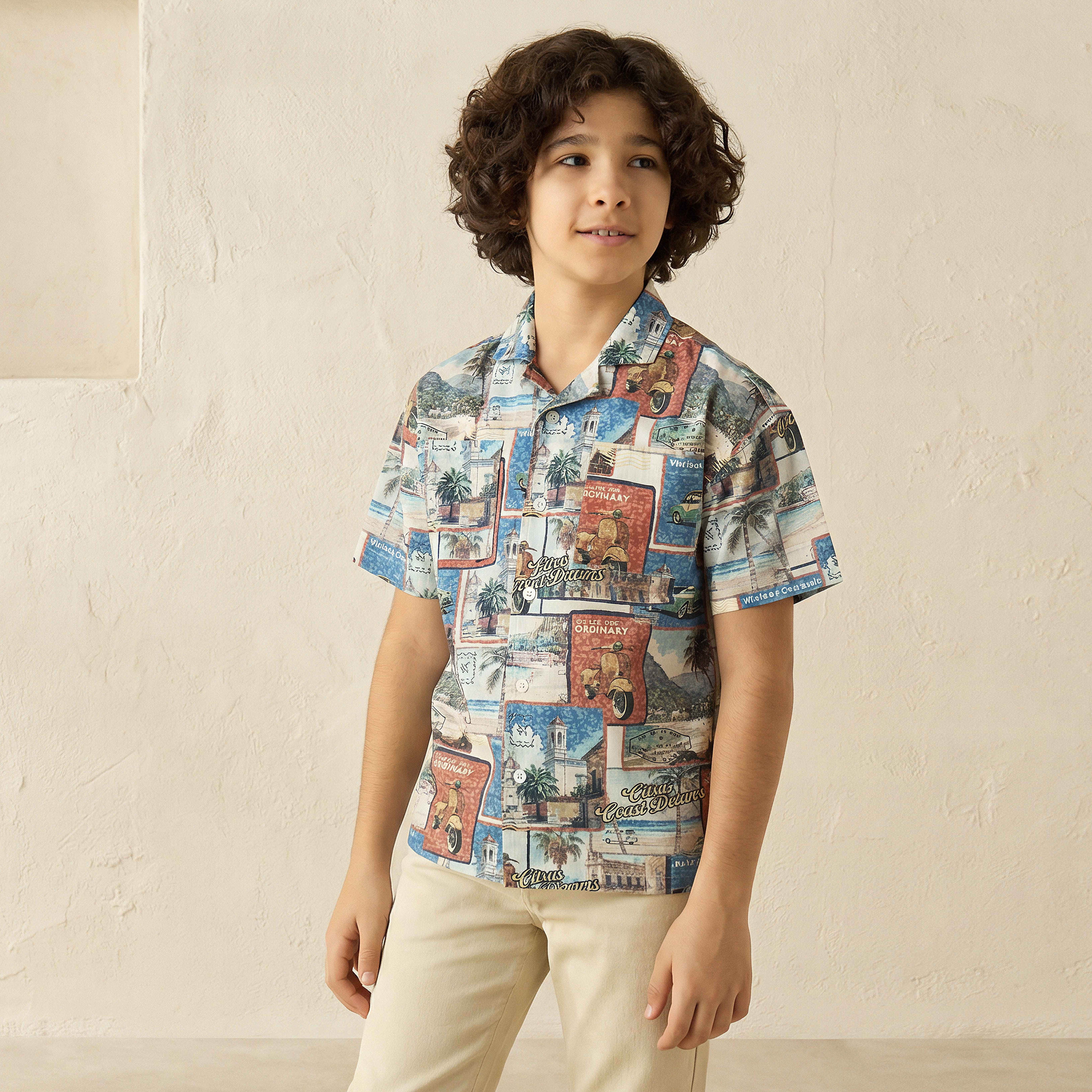 Juniors Short Sleeve Shirt with Print-boys-clothing-shirts-image-1