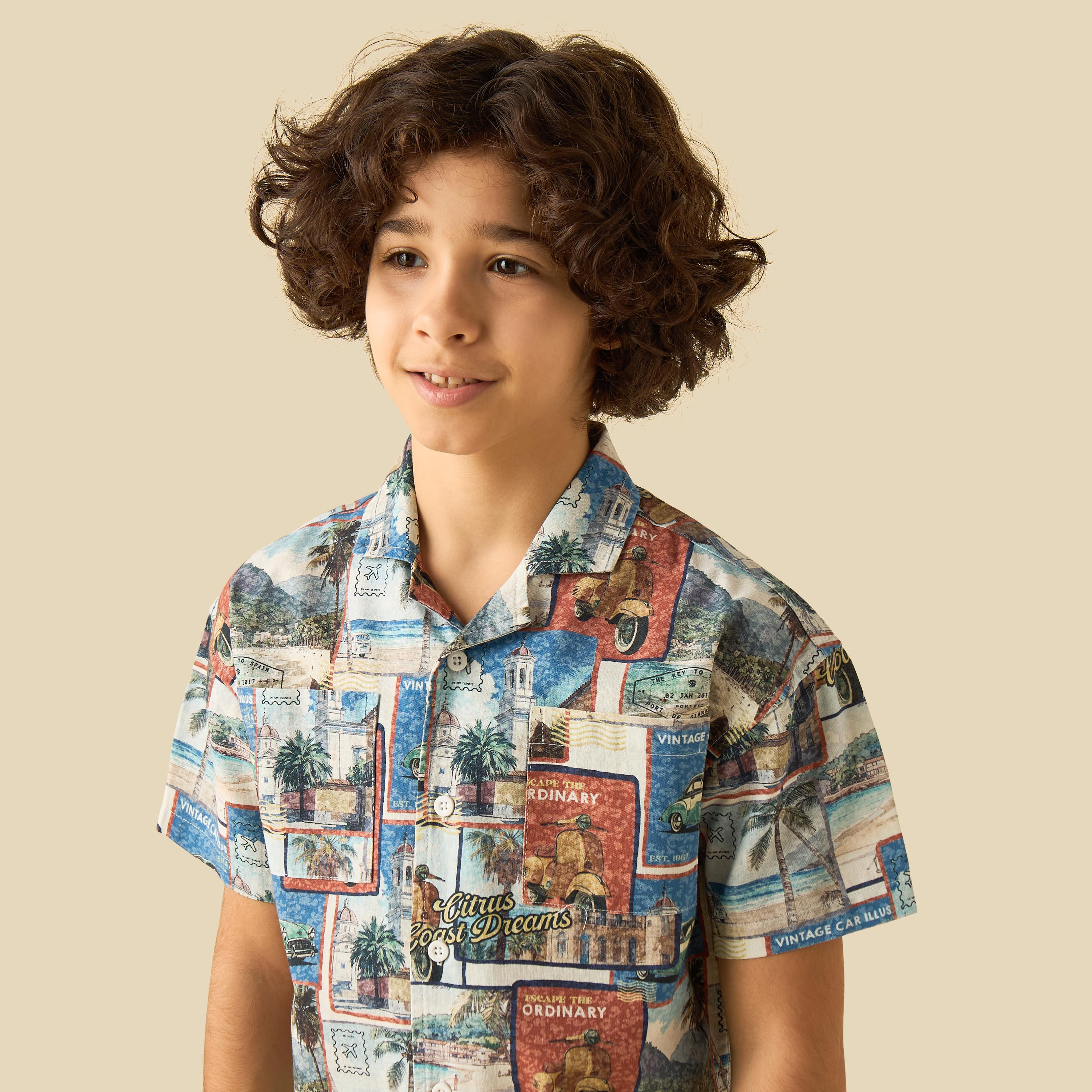 Juniors Short Sleeve Shirt with Print-boys-clothing-shirts-image-4