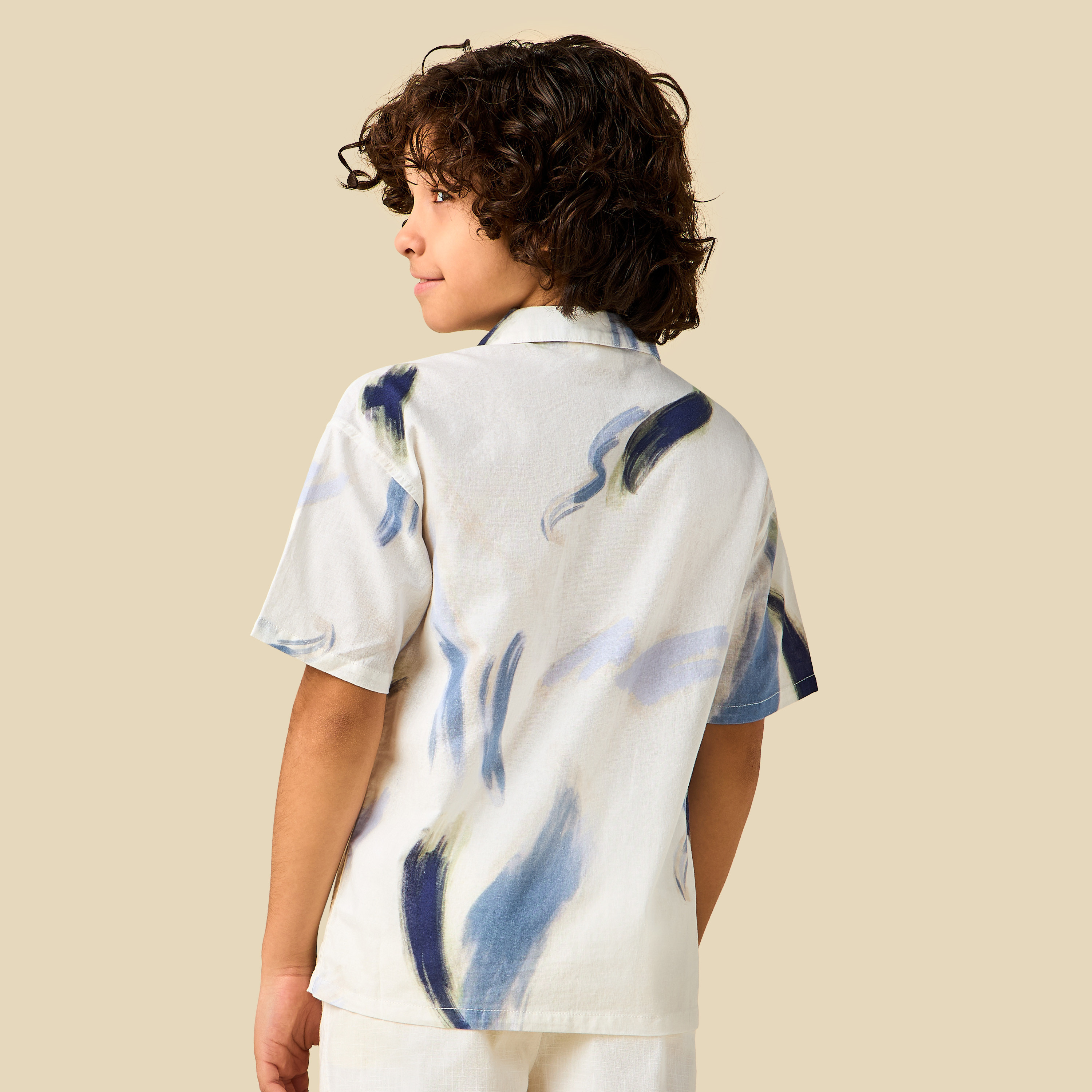 Juniors Short Sleeves Shirt with Abstract Print-boys-clothing-shirts-image-3