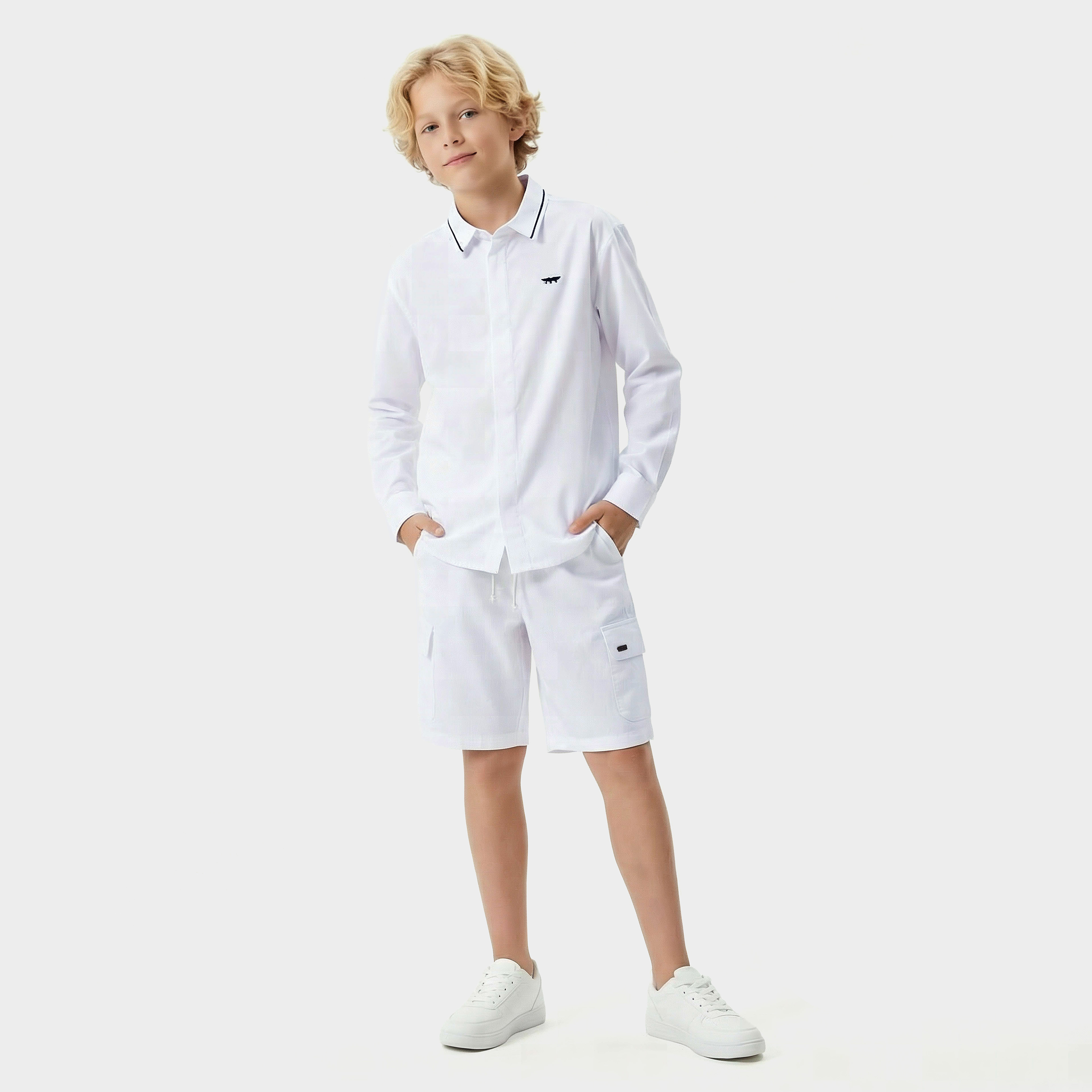 Juniors Long Sleeves Shirt with Concealed Placket-boys-clothing-shirts-image-2
