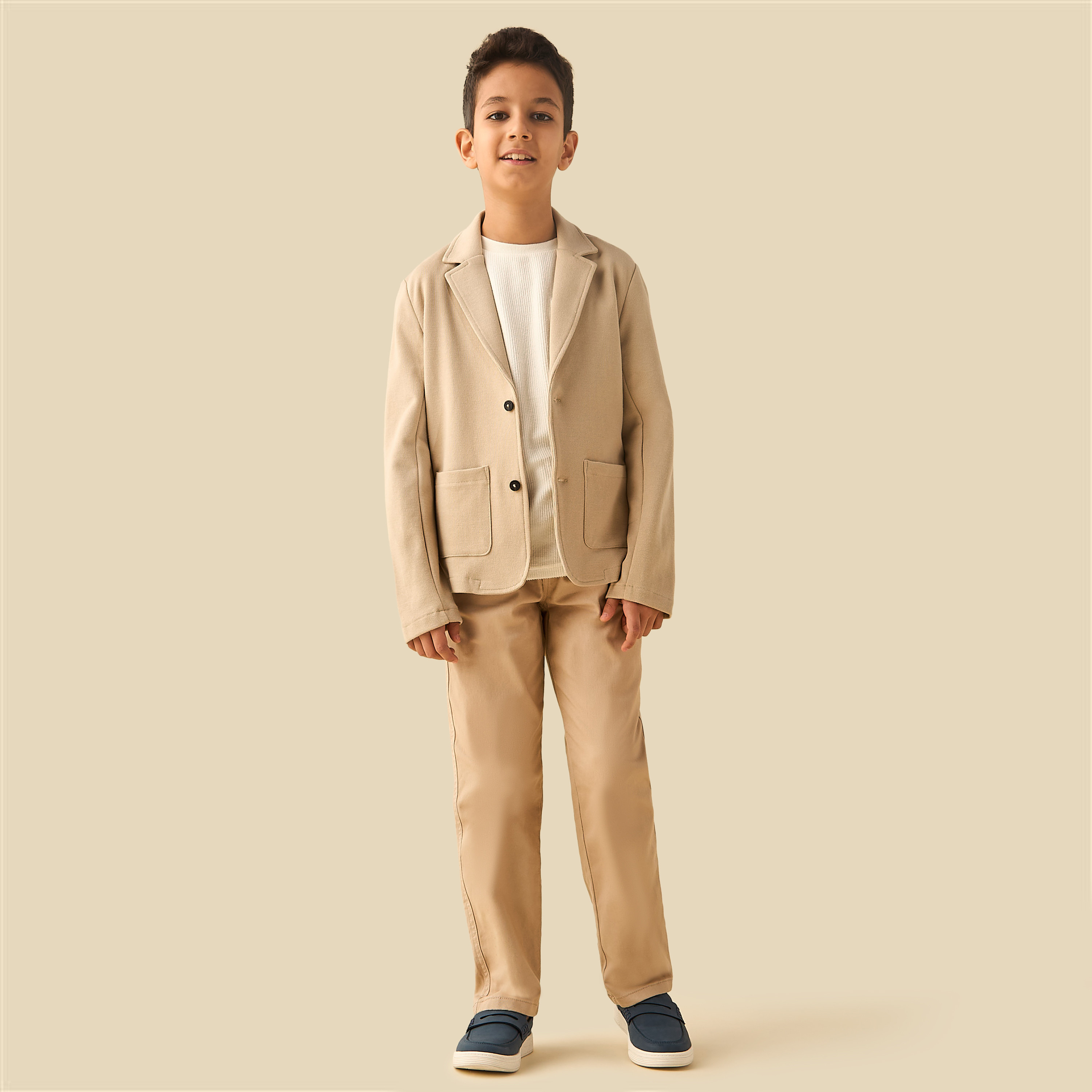 Juniors Solid Blazer with Long Sleeves-boys-clothing-jacketsandcoats-image-3