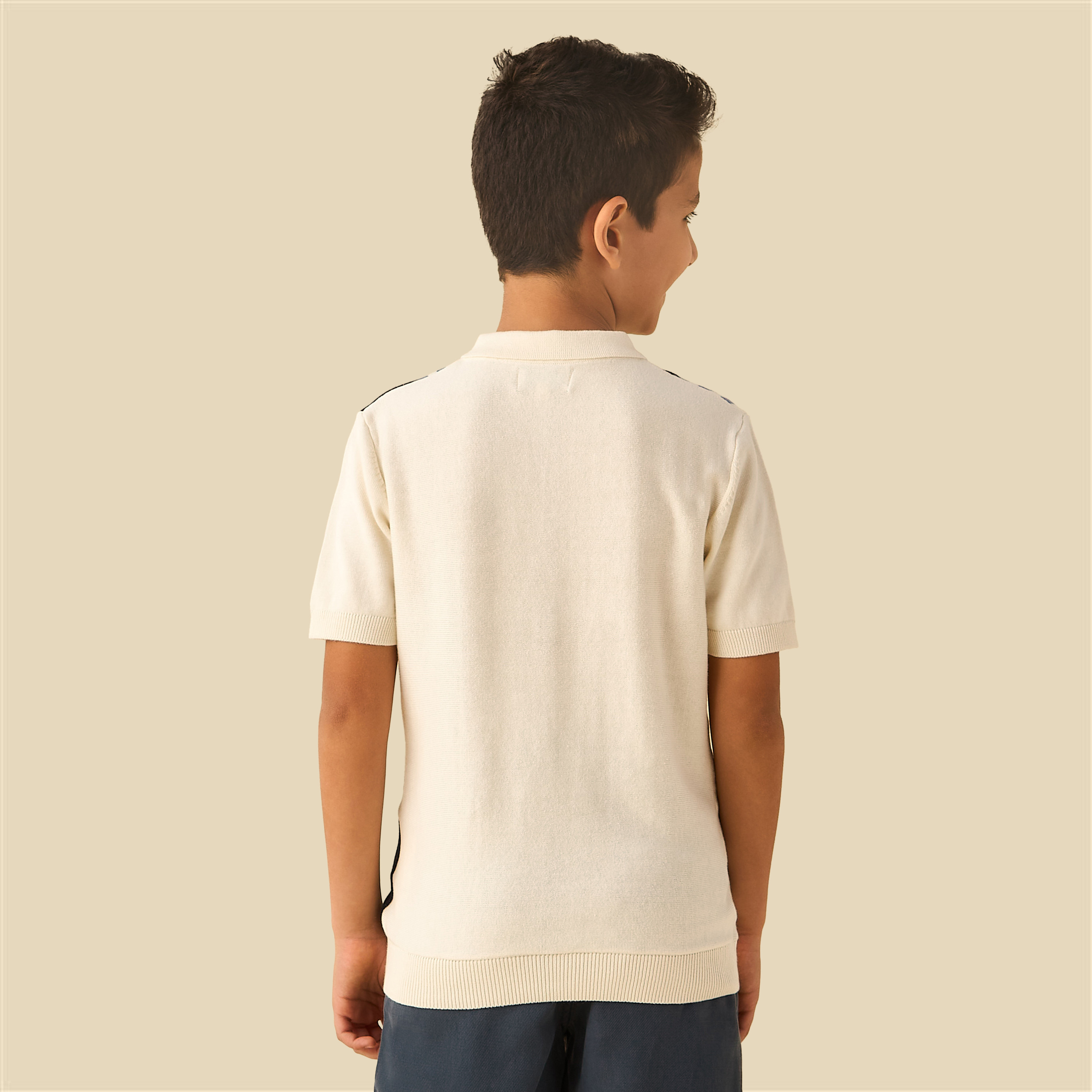 Juniors Striped Polo T-shirt with Short Sleeves-boys-clothing-tshirtsandpolos-image-4