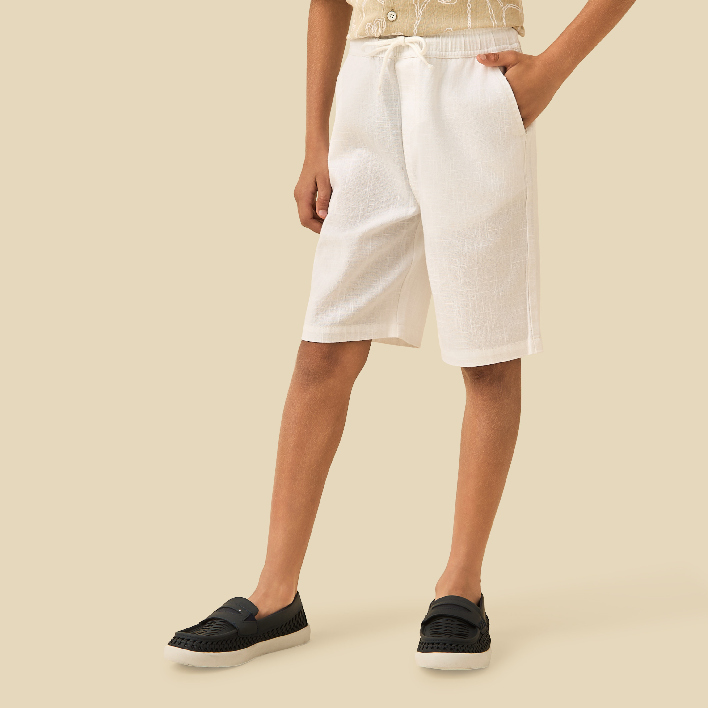 Juniors Camp Collar Short Sleeves Shirt and Shorts Set with Floral Print-boys-clothing-setsandcoords-image-3