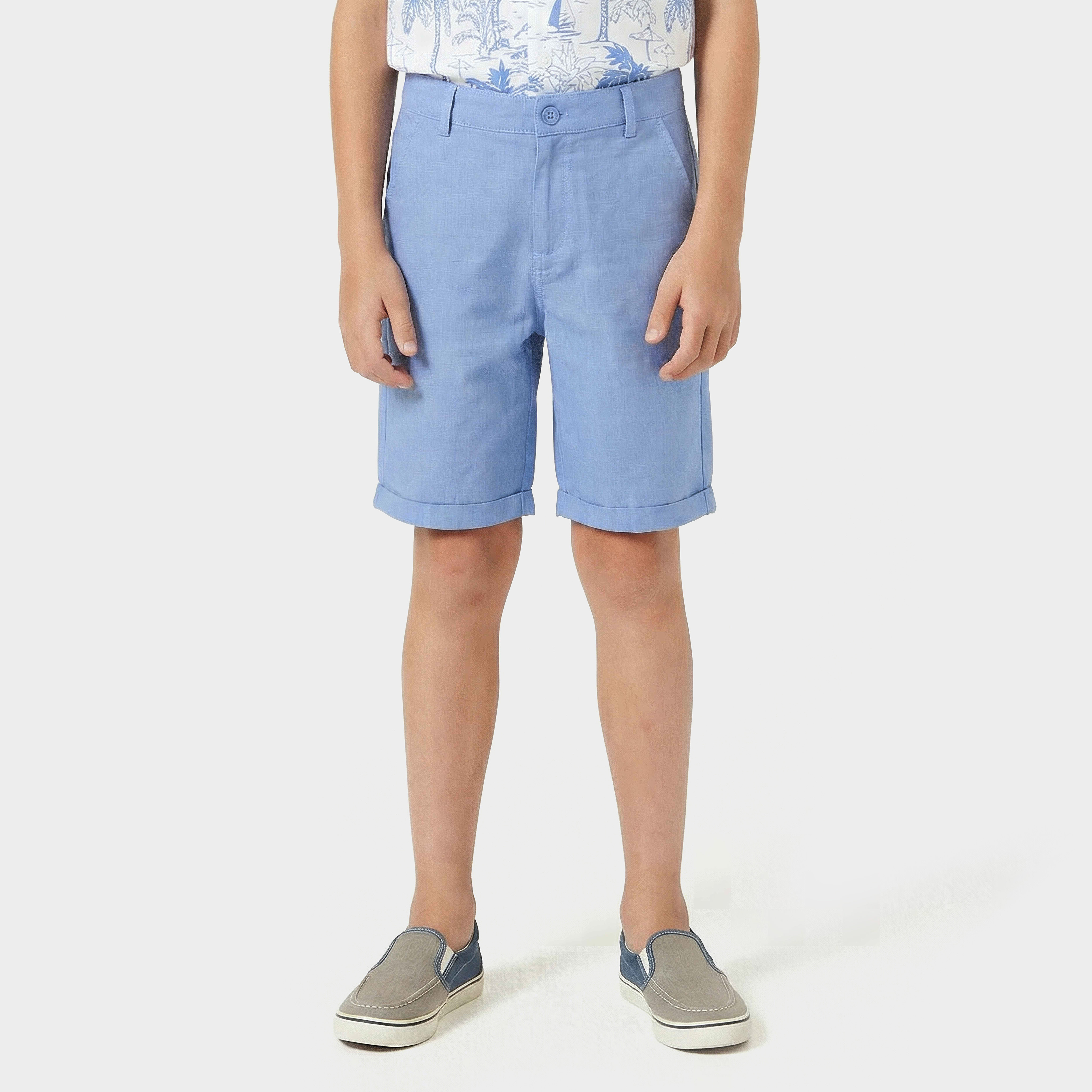 Juniors Collared Short Sleeves Shirt and Shorts Set with Tropical Print-boys-clothing-setsandcoords-image-4