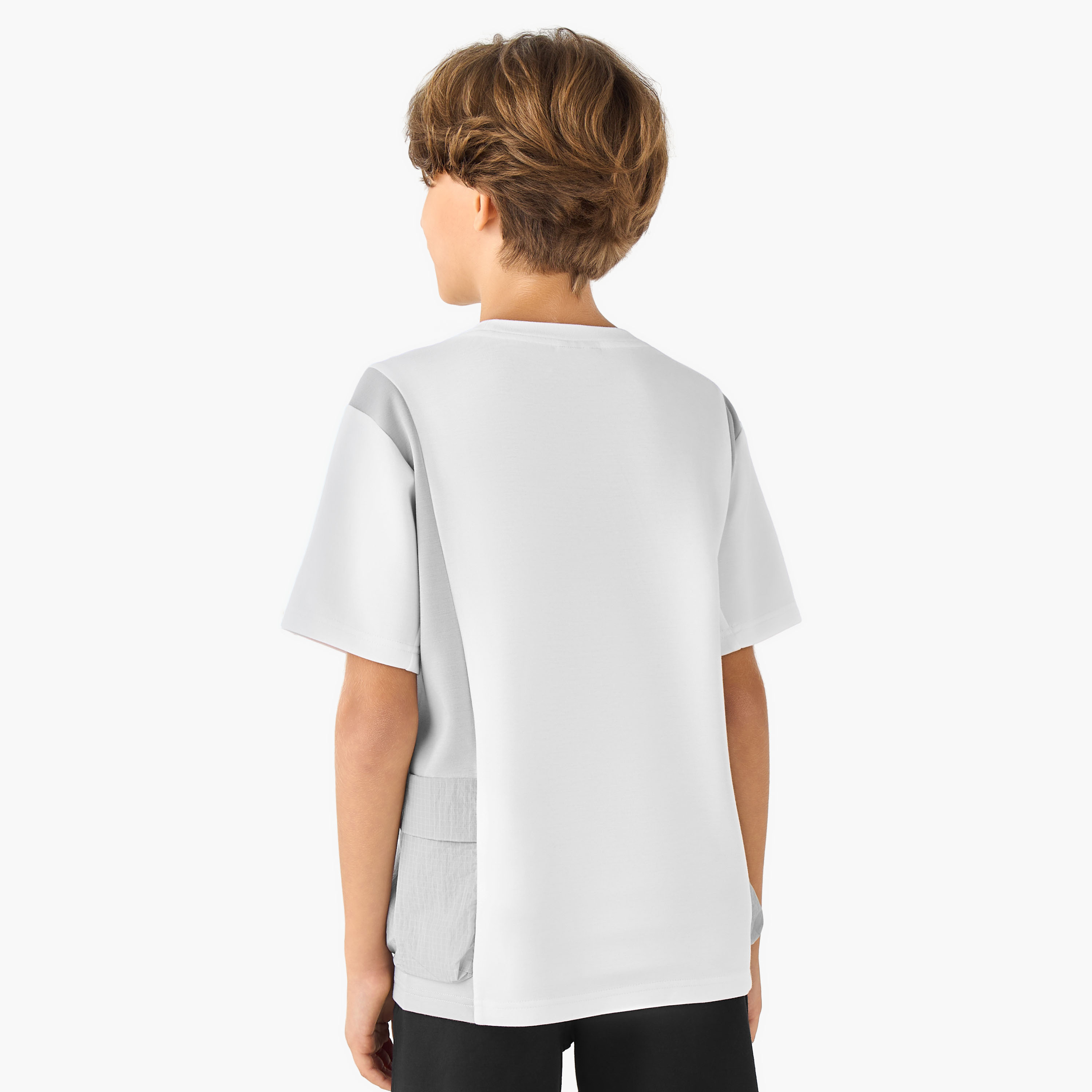 XYZ Crew Neck Short Sleeves T-shirt with Panel Detail-boys-clothing-sportswear-tops-image-3