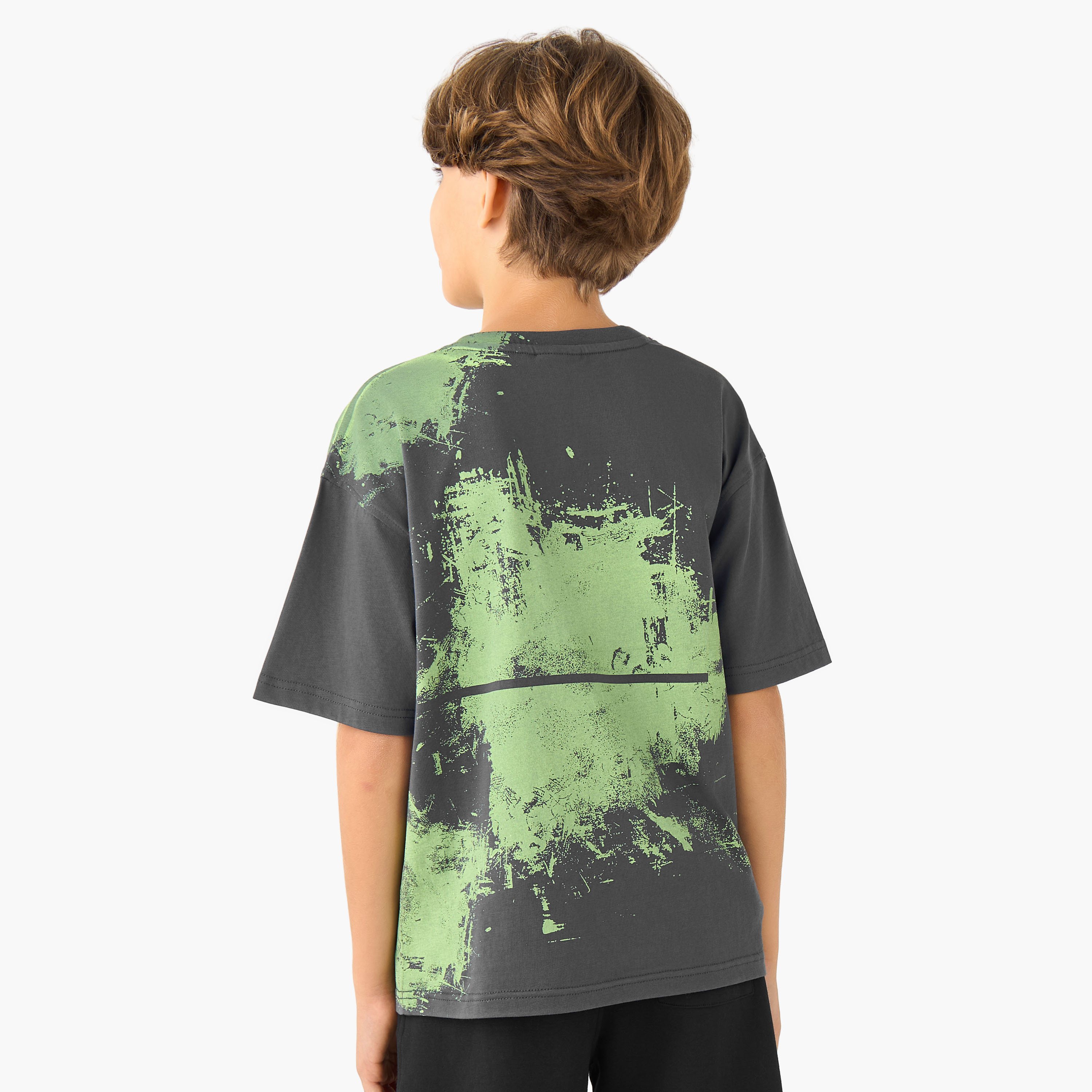 XYZ Crew Neck Short Sleeves T-shirt with Abstract Print-boys-clothing-sportswear-tops-image-1