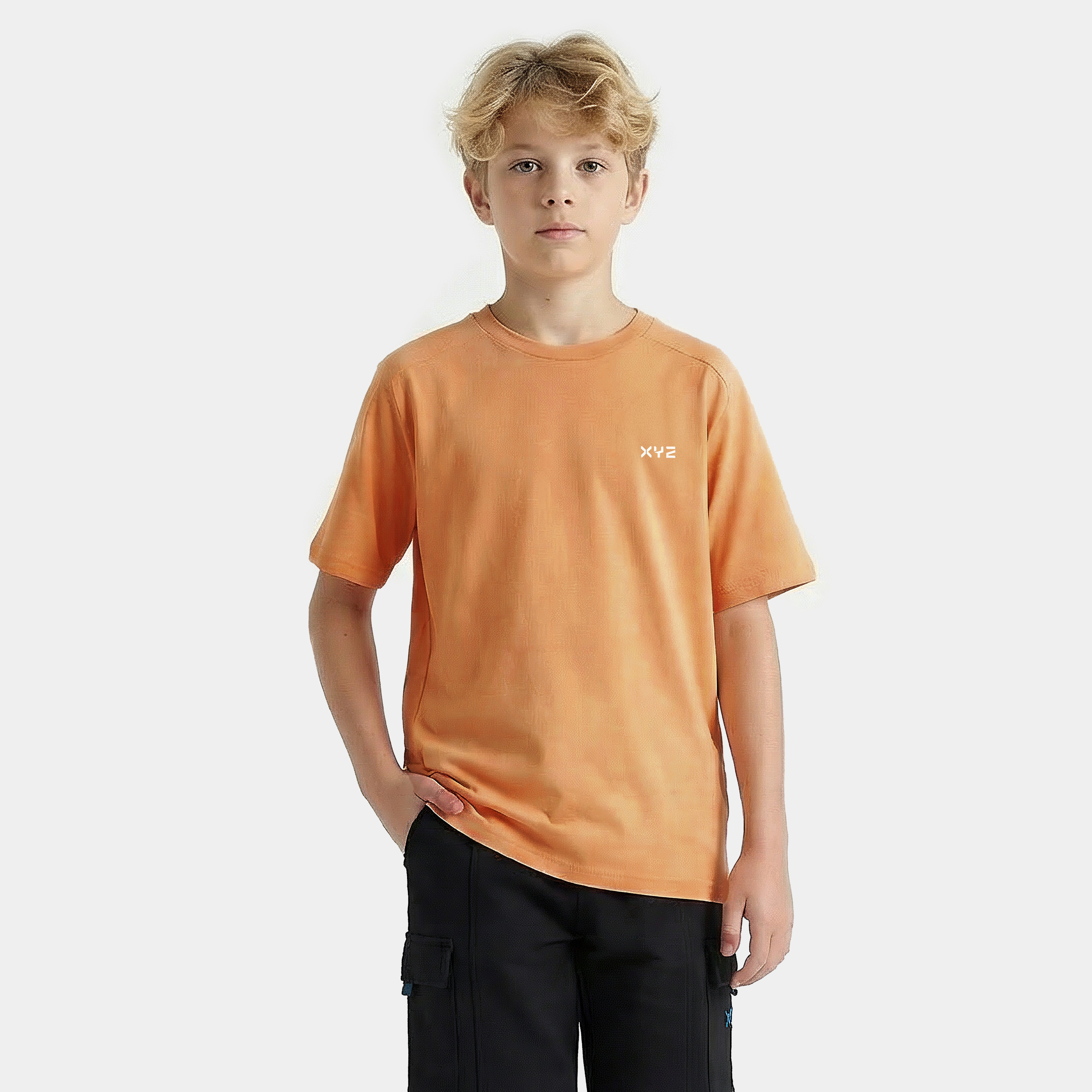 تيشيرت بطبعات وياقة ضيقة وأكمام قصيرة من إكس واي زي-boys-clothing-sportswear-tops-image-5