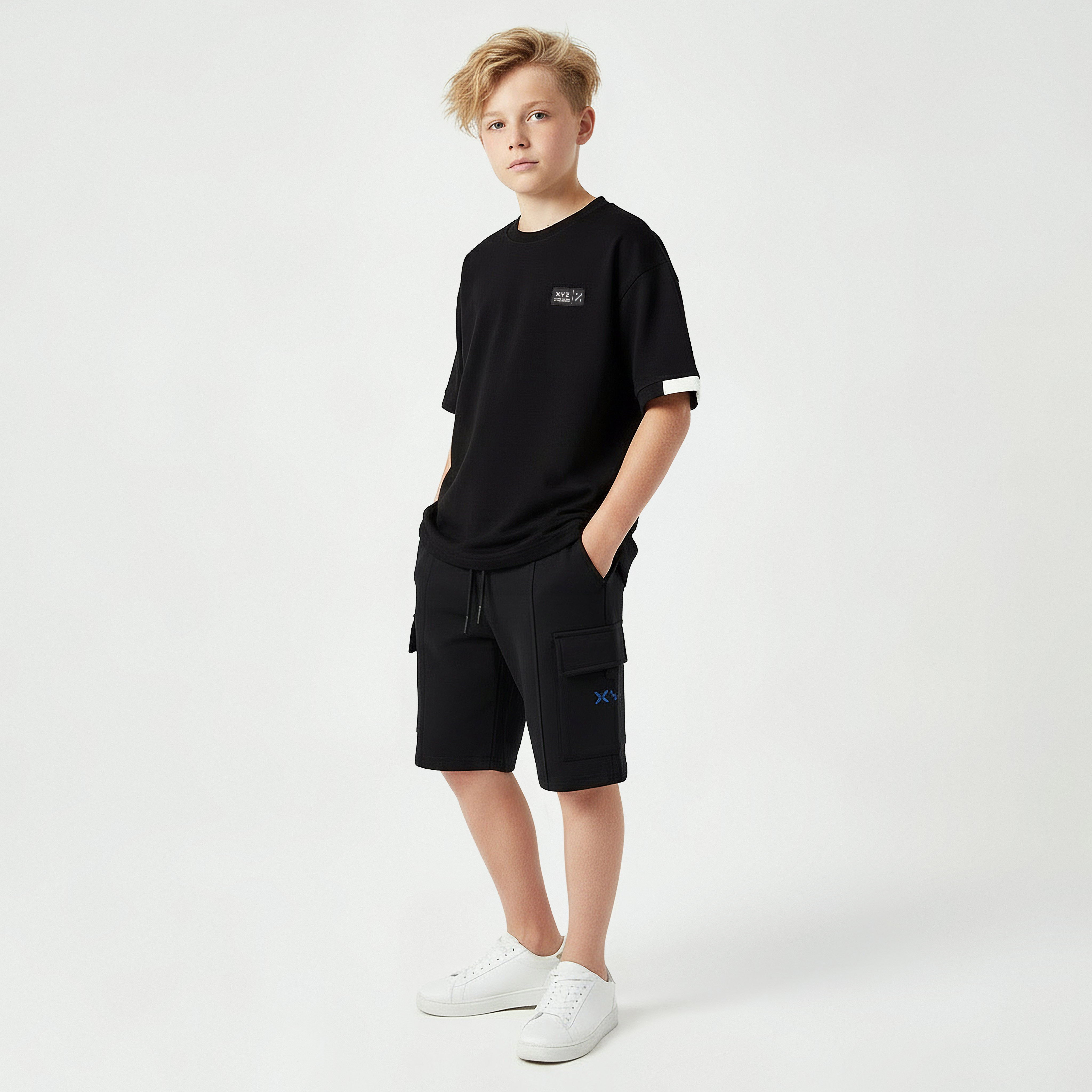 XYZ Crew Neck Short Sleeves T-shirt with Logo Print-boys-clothing-sportswear-tops-image-5