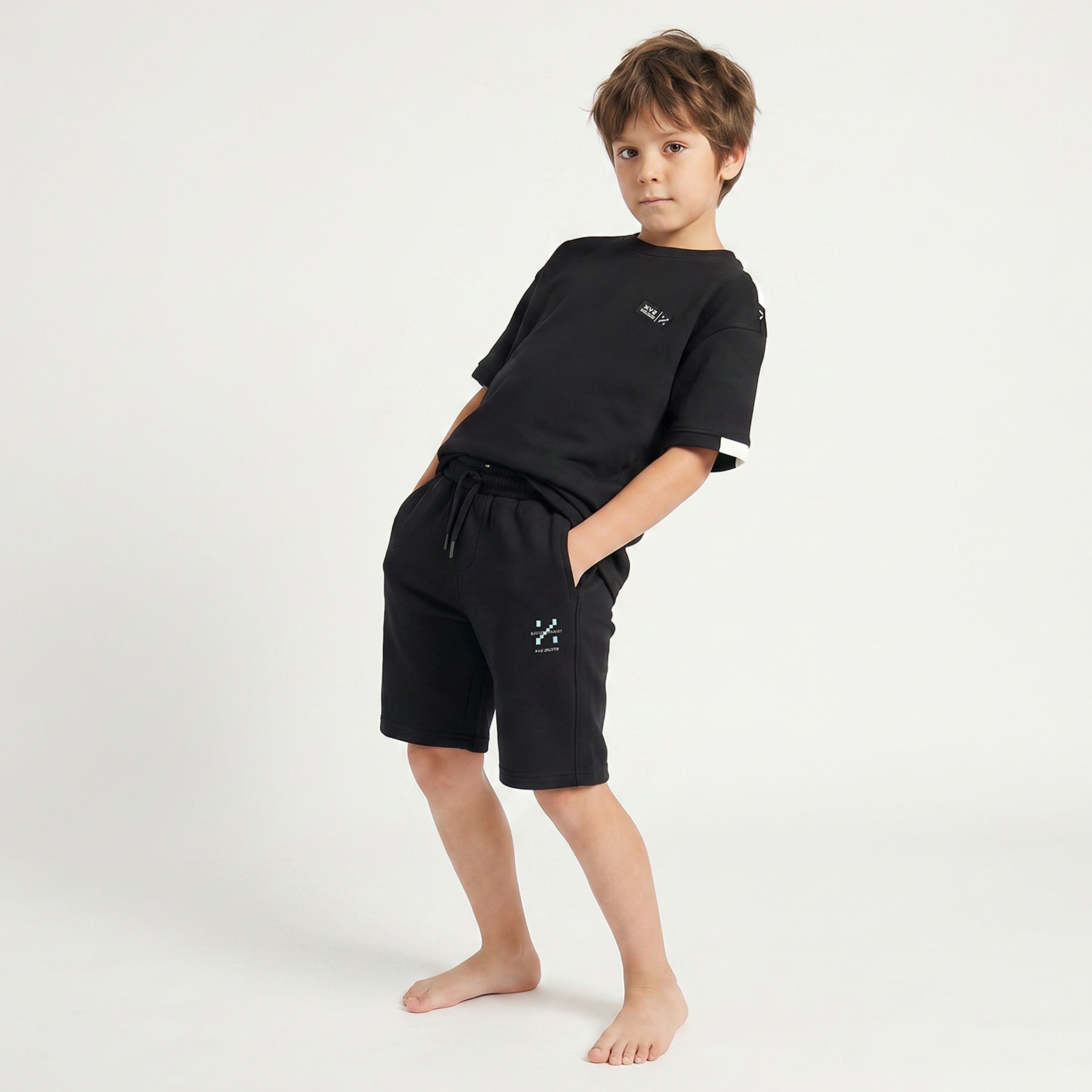XYZ Knee-Length Drawstring Waist Shorts with Pockets-sports-boys-clothing-bottoms-shorts-image-5