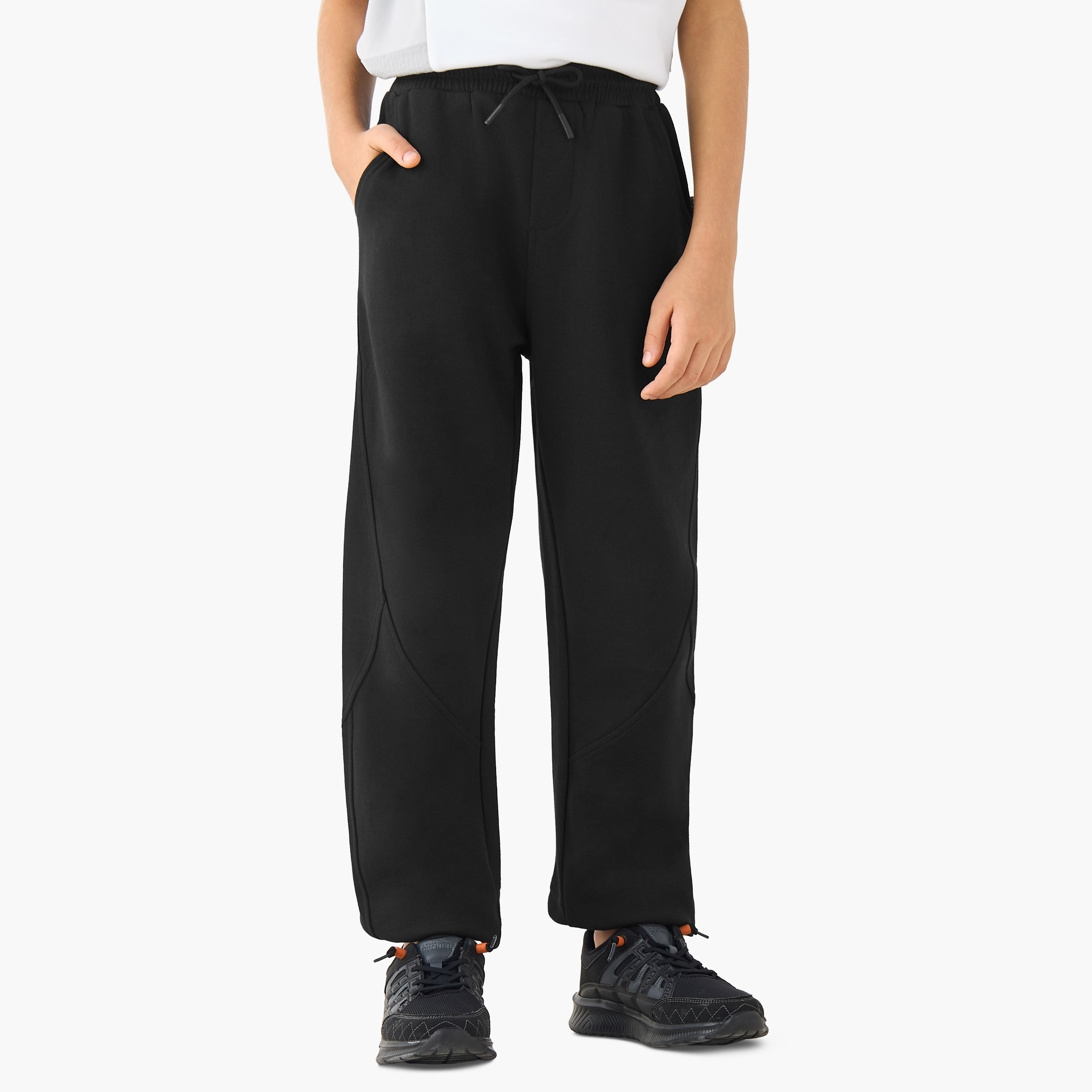 بنطلون رياضيبتصميم ألواح وخصر مطاطي برباط من إكس واي زي-boys-clothing-bottoms-joggersandtrackpants-image-5