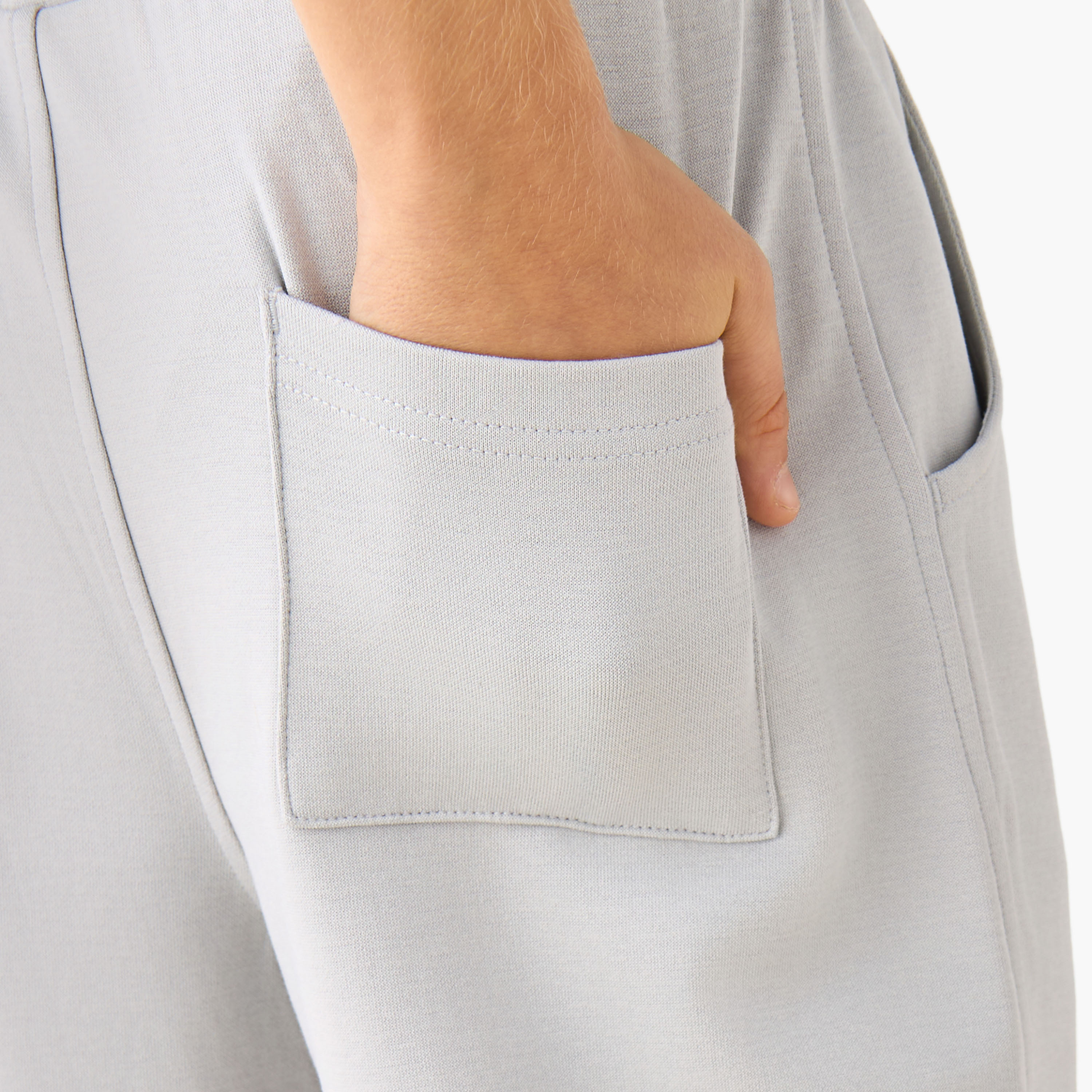 XYZ Elasticated Drawstring Waist Joggers with Panelled Design-boys-clothing-bottoms-joggersandtrackpants-image-5