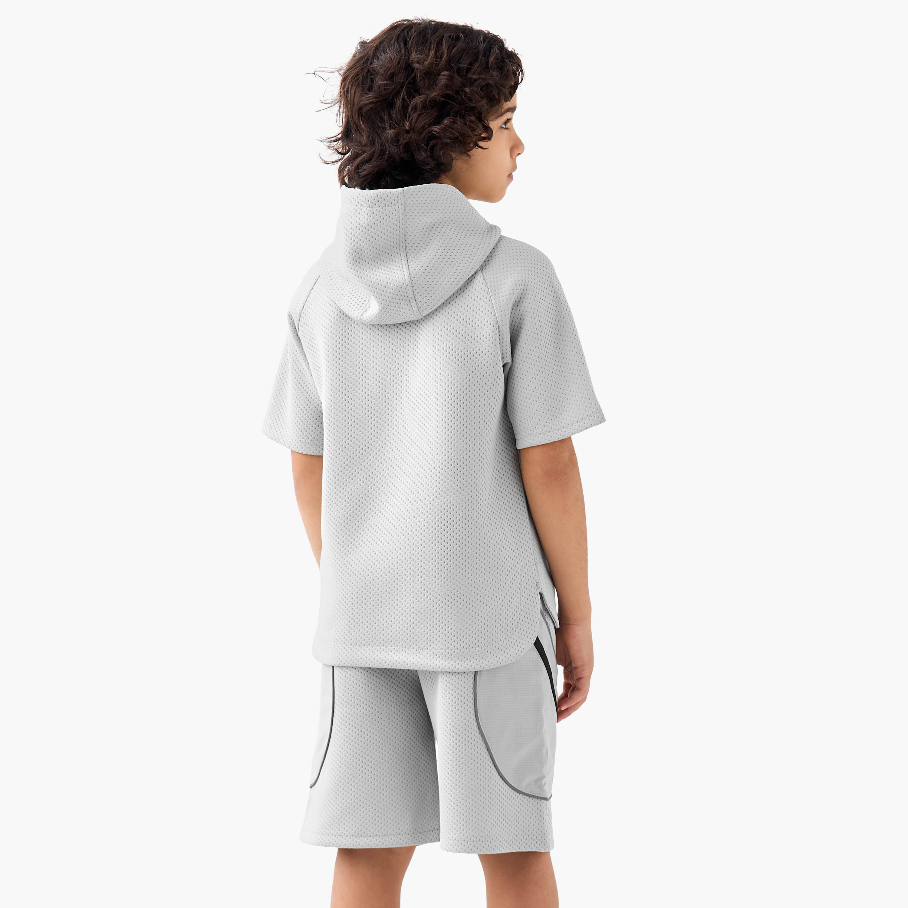 XYZ Hooded Short Sleeves T-shirt and Shorts Set with Logo Print-boys-clothing-sportswear-sets-image-4