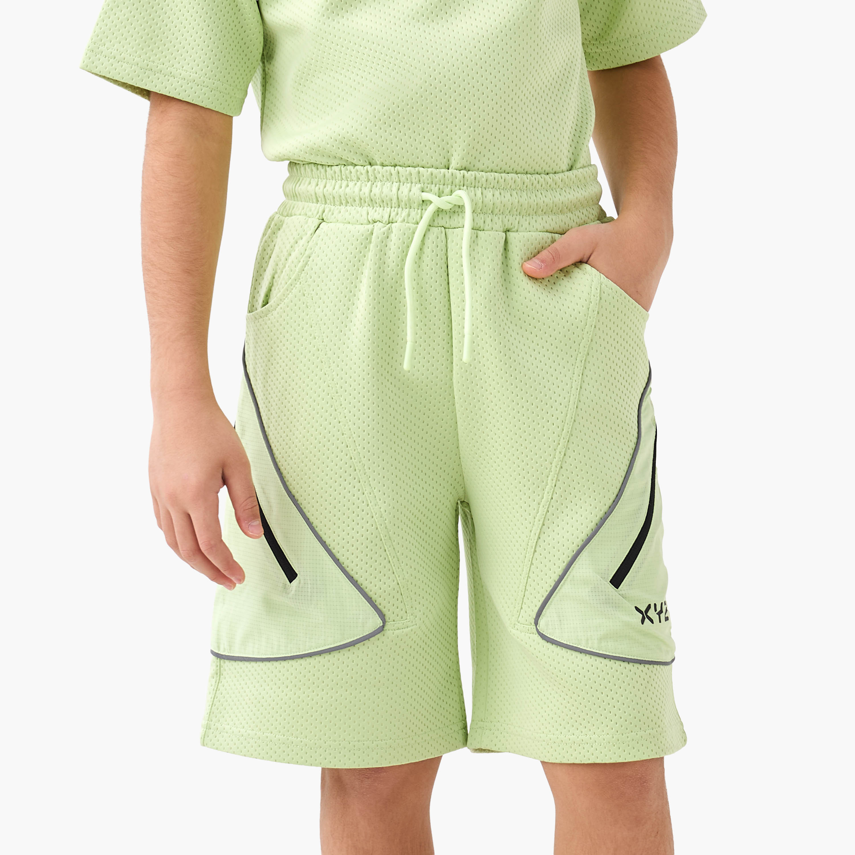 XYZ Hooded Short Sleeves T-shirt and Shorts Set with Logo Print-boys-clothing-sportswear-sets-image-3