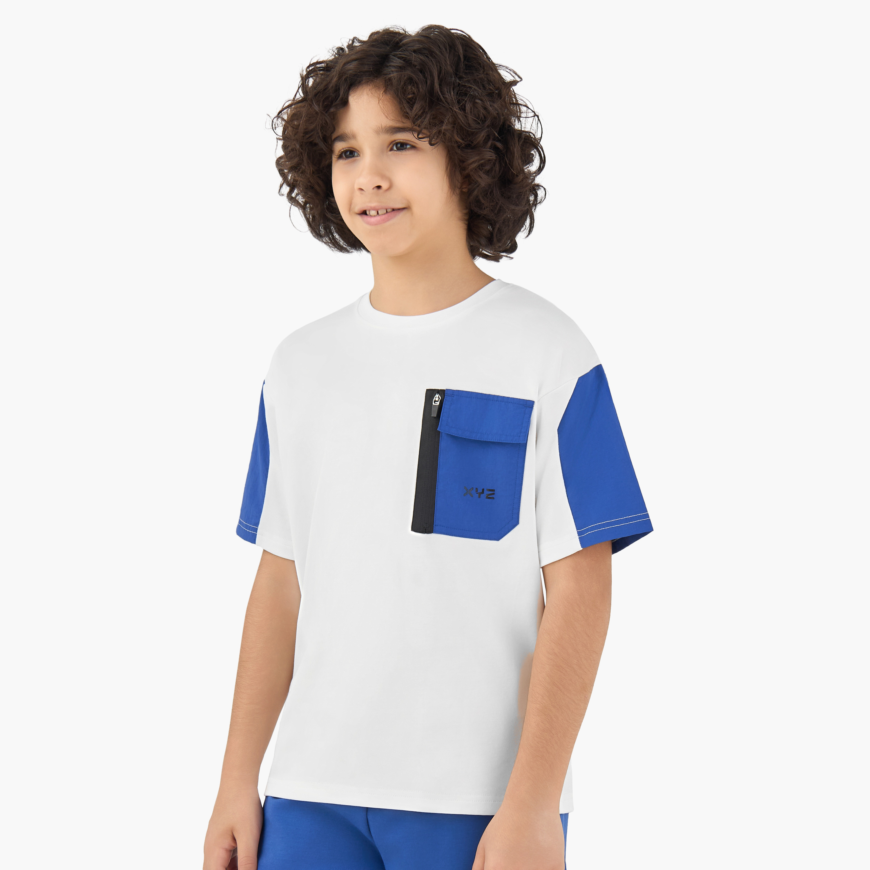 XYZ Crew Neck Short Sleeve T-shirt and Shorts Set with Drawstring Closure-sports-boys-clothing-sets-image-2