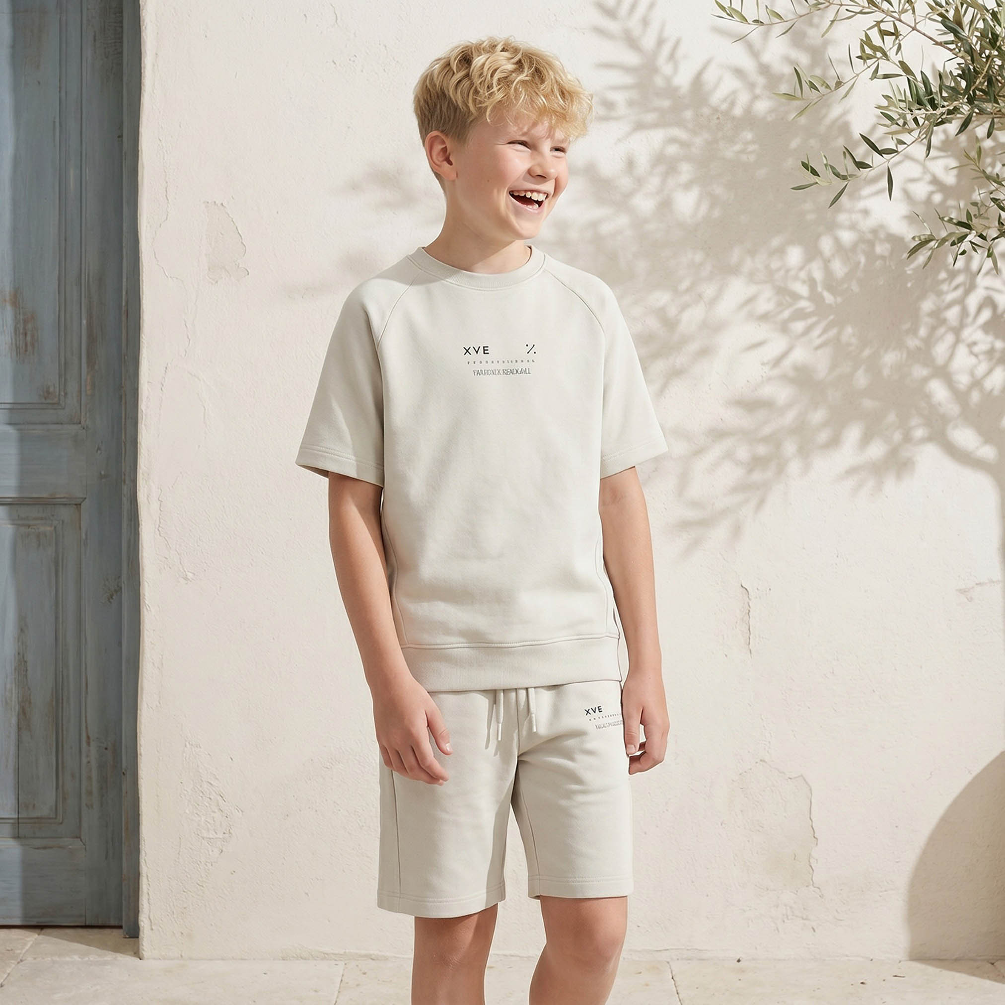 XYZ Crew Neck Short Sleeves T-shirt and Shorts Set with Print-boys-clothing-sportswear-sets-image-1