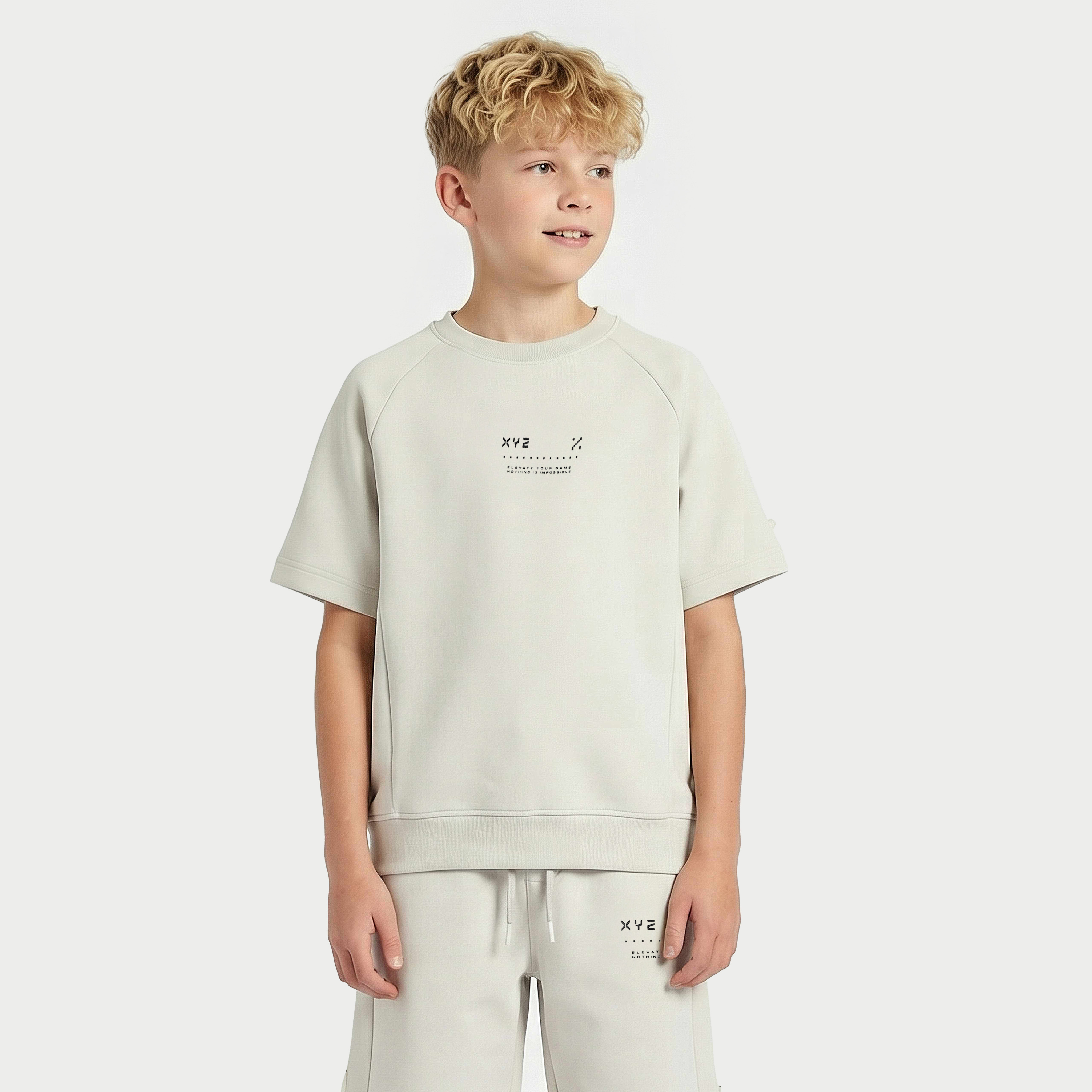 XYZ Crew Neck Short Sleeves T-shirt and Shorts Set with Print-boys-clothing-sportswear-sets-image-2