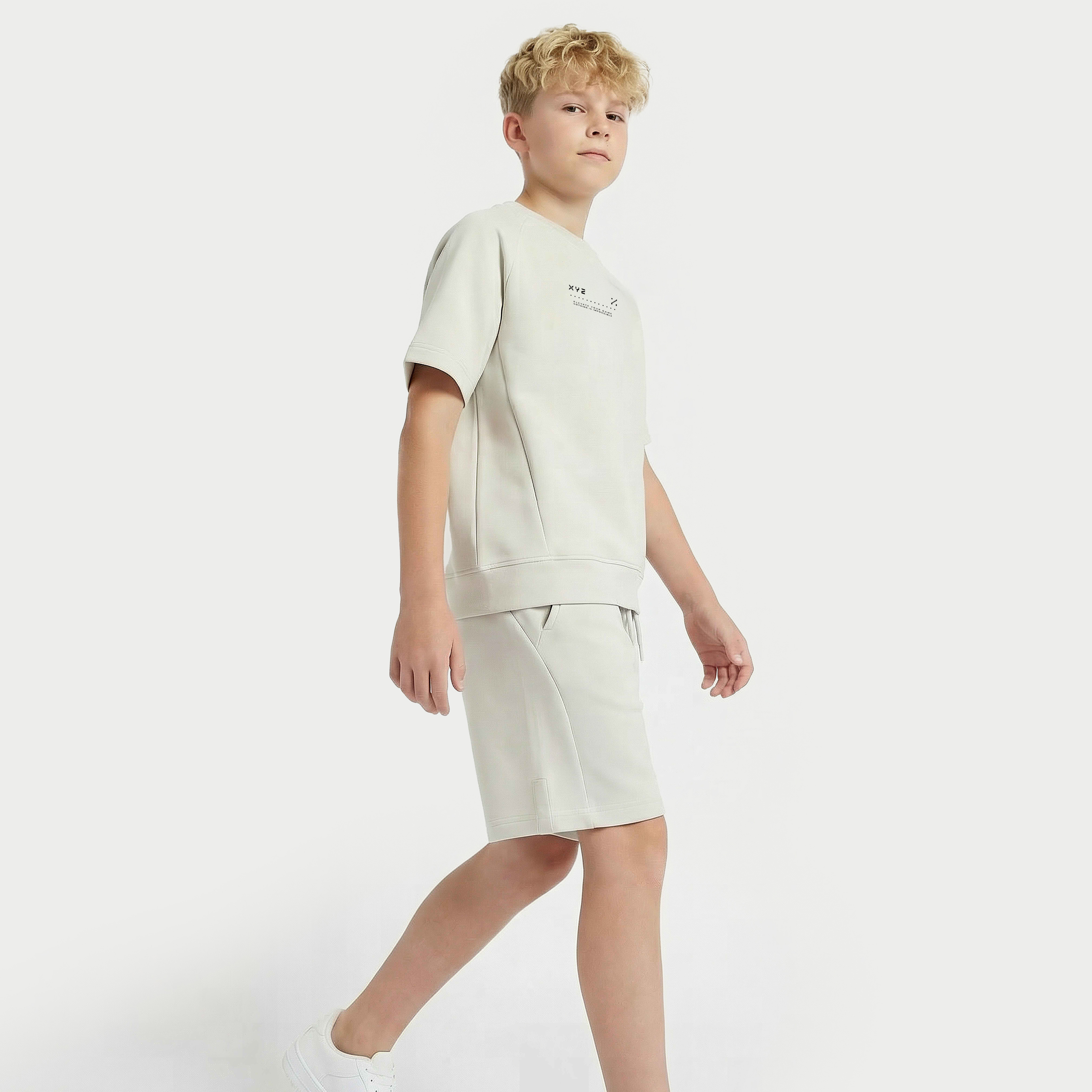 XYZ Crew Neck Short Sleeves T-shirt and Shorts Set with Print-boys-clothing-sportswear-sets-image-6